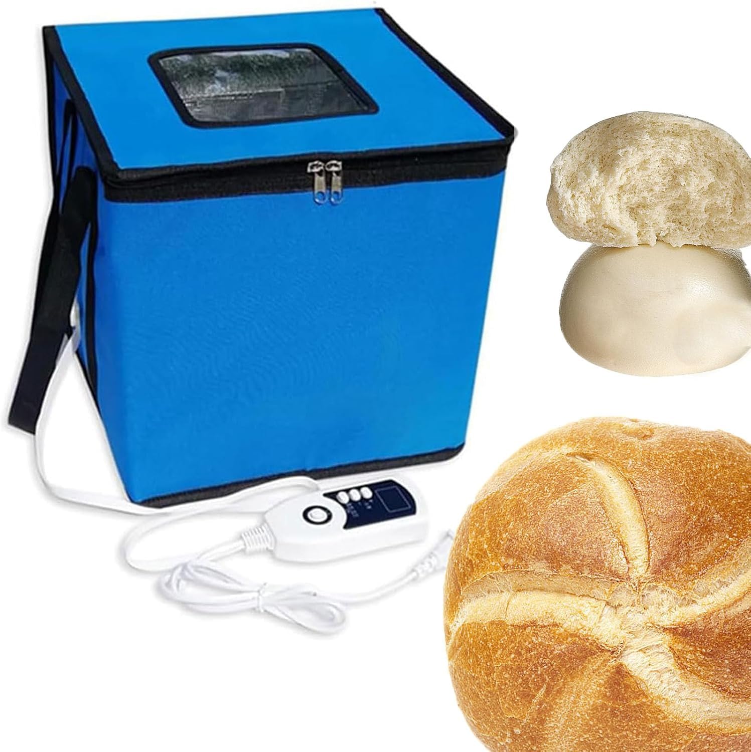 Impasto con riscaldatore, scatola per lievitazione pane per lievito madre, pizza, yogurt, 27 x 27 cm