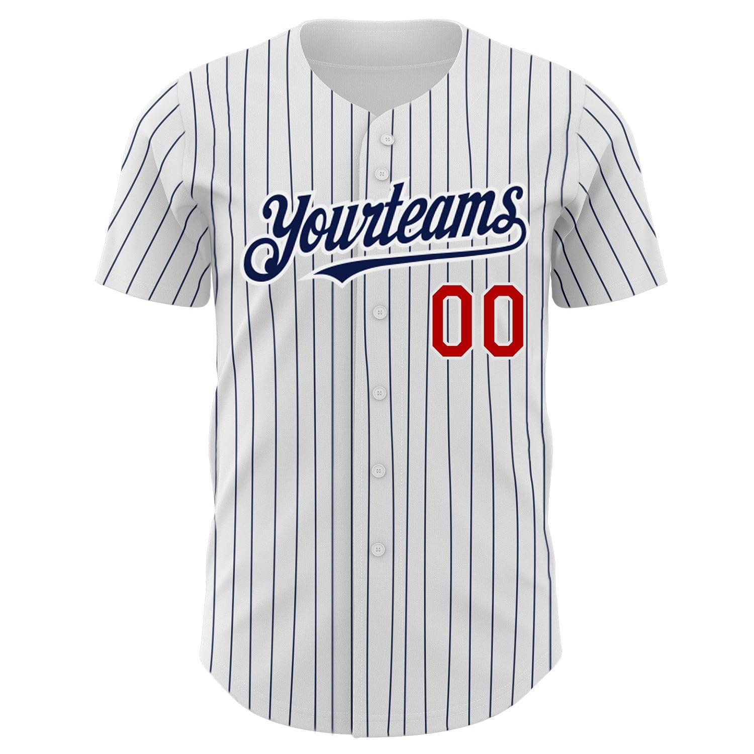 Generic Custom Pinstripe Baseball Jersey Printed Stitched Personalized Name Number Navy Blue Red White Baseball Shirt Women Men Youth