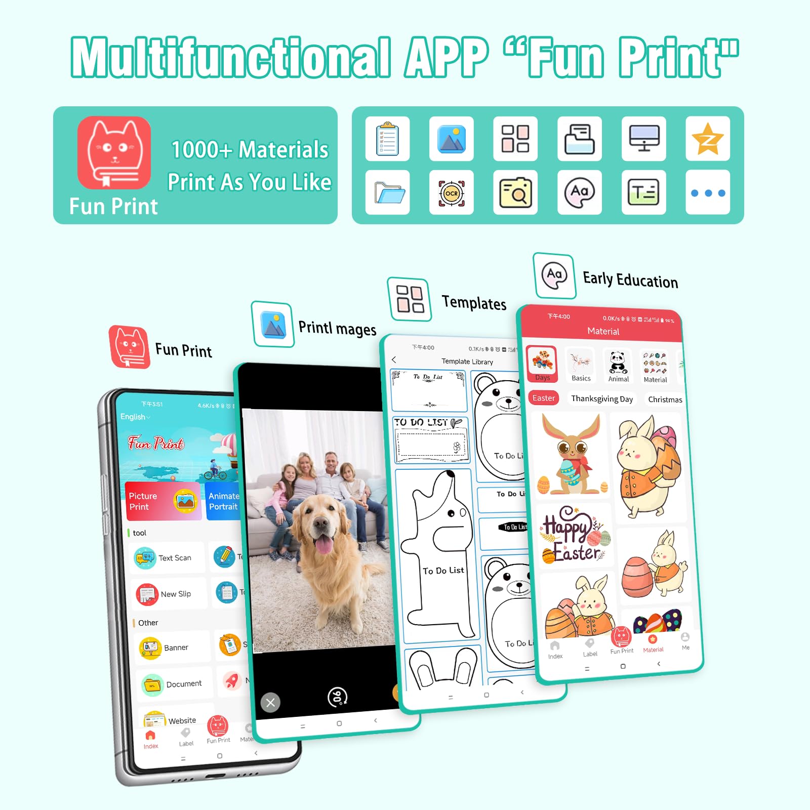 Mini drukarka do smartfona, drukarka fotograficzna do smartfona, przenośna drukarka termiczna Kompatybilna z systemem iOS i Android, bezprzewodowa kieszonkowa termiczna drukarka etykiet Bluetooth