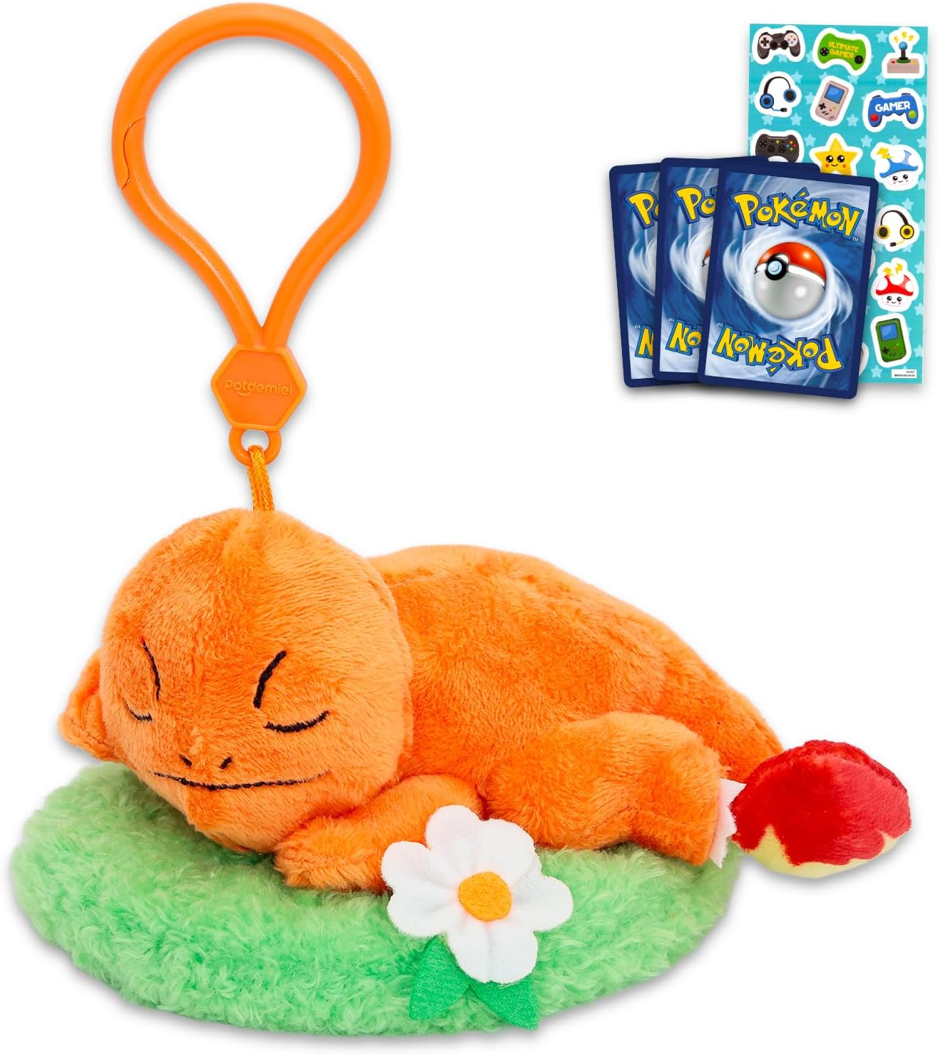 Charmander Plush Keychain Set - 6" Bag Clip Plushie Keychain Bundle