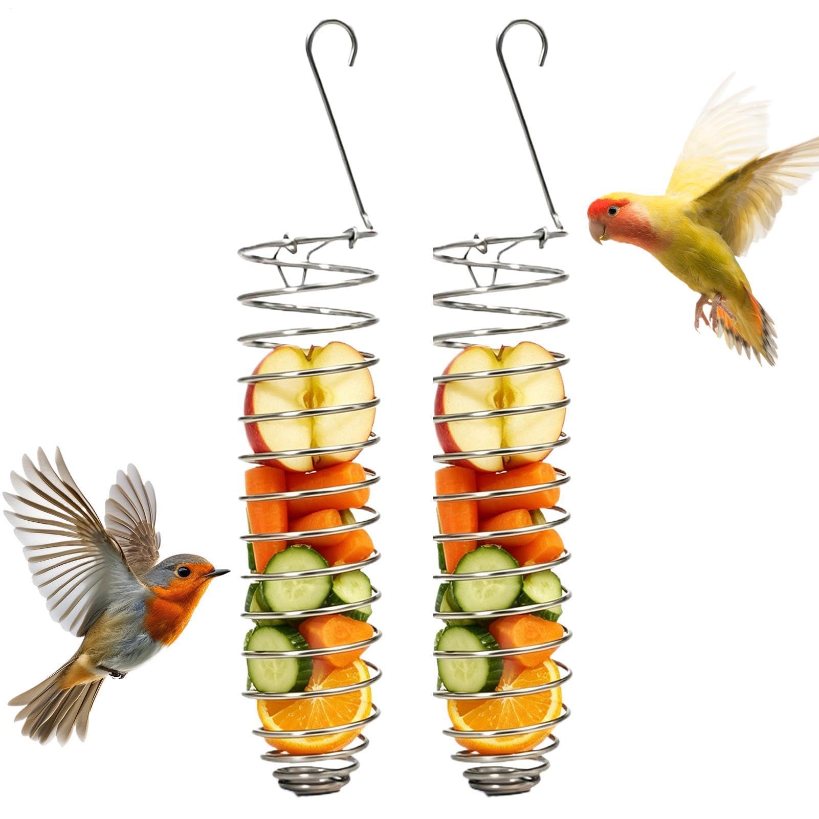 Millet Holder for Bird Cage - Foraging Treat Dispenser Feeder, Hanging Foraging Treat Holder, for Parakeet Cockatiel Parrot Conure Canary Quaker Finch Pet, 2 Pieces