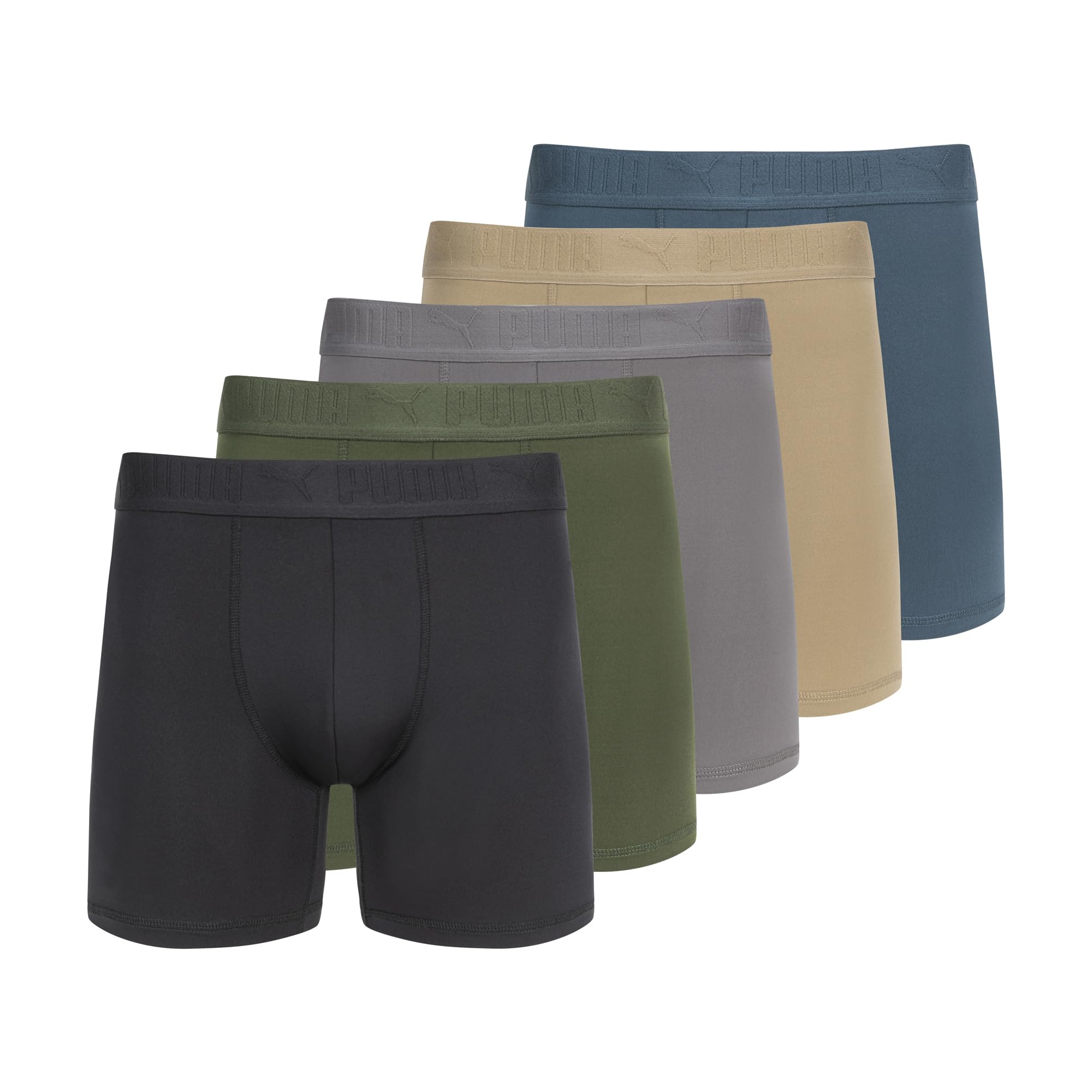 PUMA Men's 5 Pack Performance Boxer Briefs