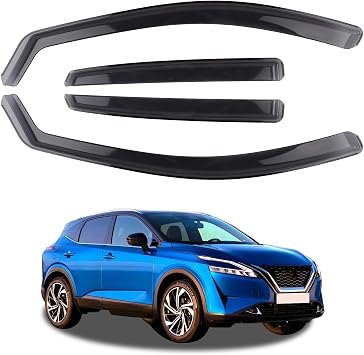 Wind Deflectors Fit For NI-SSAN QASHQAI MK3 2021-onwards SUV 5 Doors 4pc Set Embedded wind deflector Wind & Rain & Sun Protection, Easy Installation