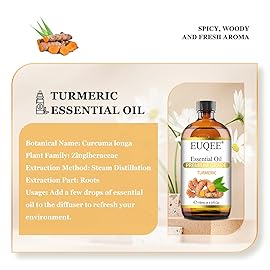 EUQEE Turmeric Essential Oil 118 ml Pure Turmeric Essential Oil for Diffusers, Candle Making, DIY Soap - 4Fl. Oz