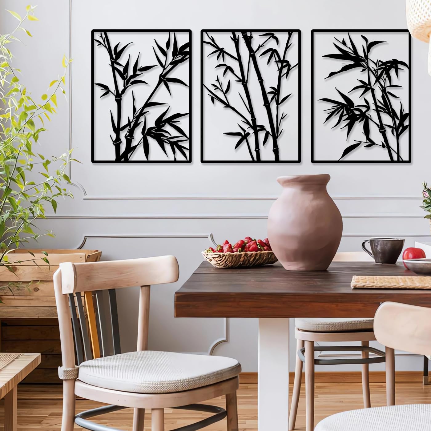 Adesivo Murale Pianta Di Bambù – 6 Misure Disponibili – Rimovibile – Per Pareti, Vetro, Piastrelle – 41_pink 40x18 Cm