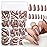 LoveOurHome 240pc Almond Press on Nails Medium Fake Nail Tips Brown Acrylic Nails Press ons Nail Almond Short Stiletto False Nail French Artificial Fingernail & Adhesive Tabs Glue for Women Girls