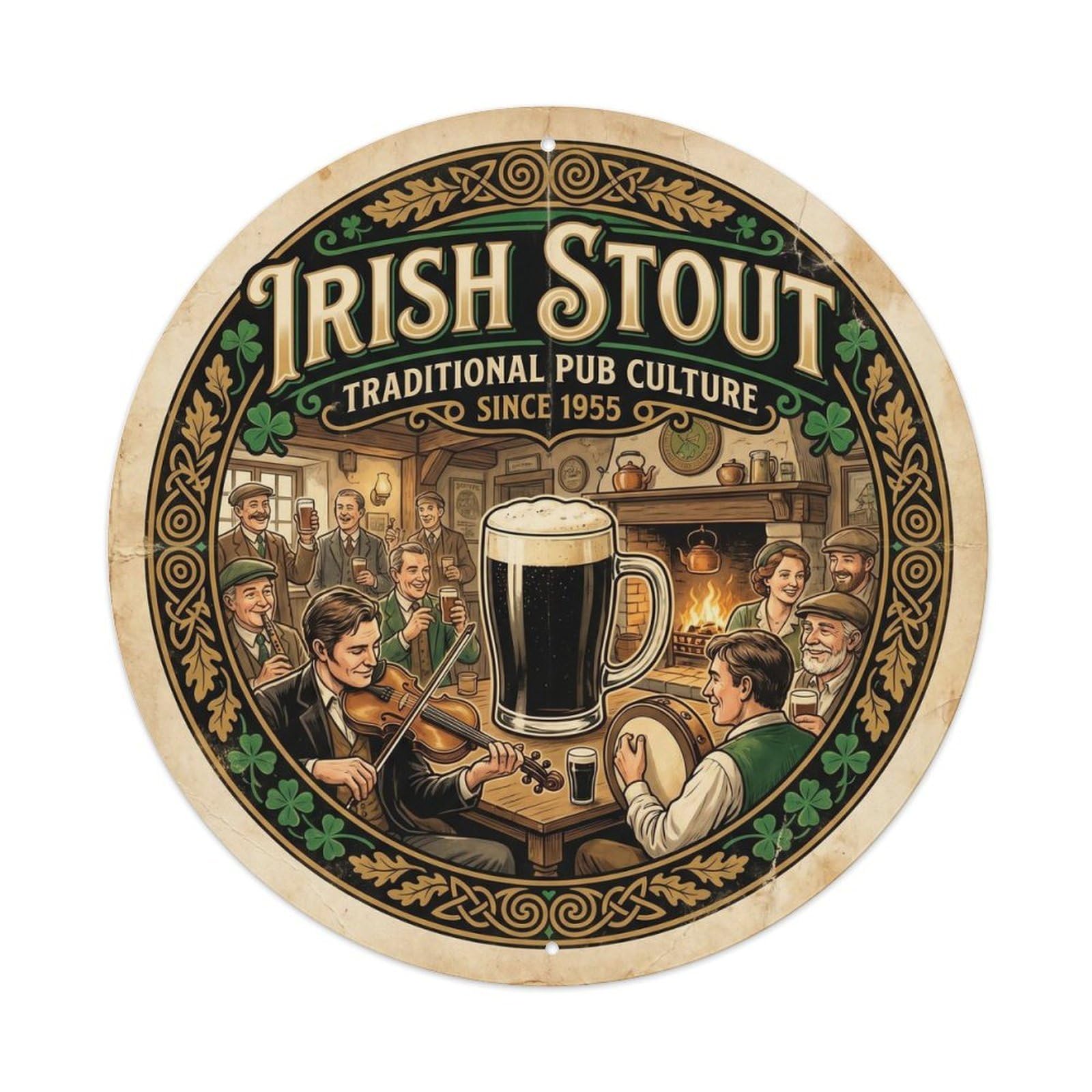 Irish Stout Traditional Beer Pub Culture Festival Brew Metal Tin Sign