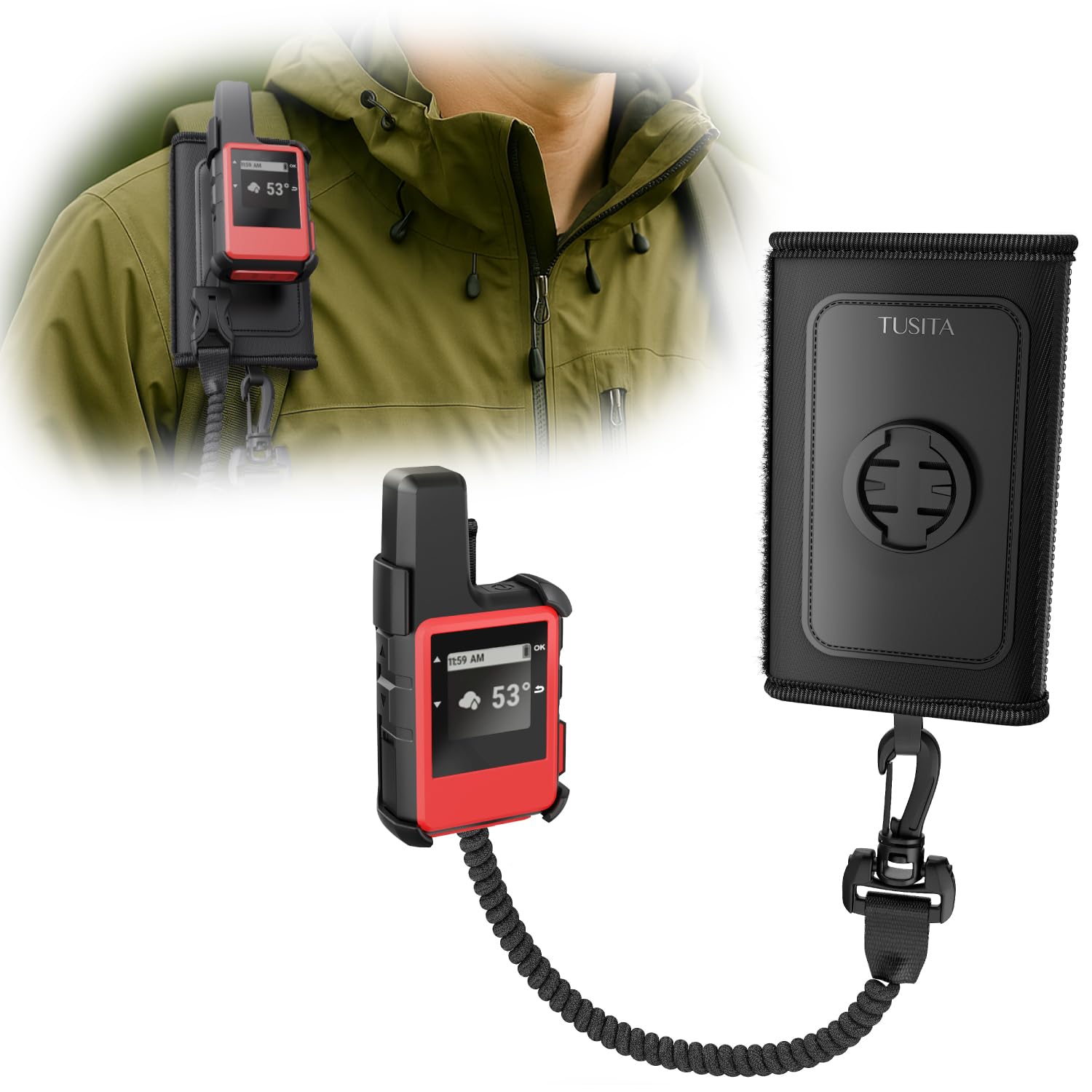 TUSITA Funda de Mochila Accesorio Compatible con Garmin inReach Mini 1 2 - Comunicador Satelital Accesorios