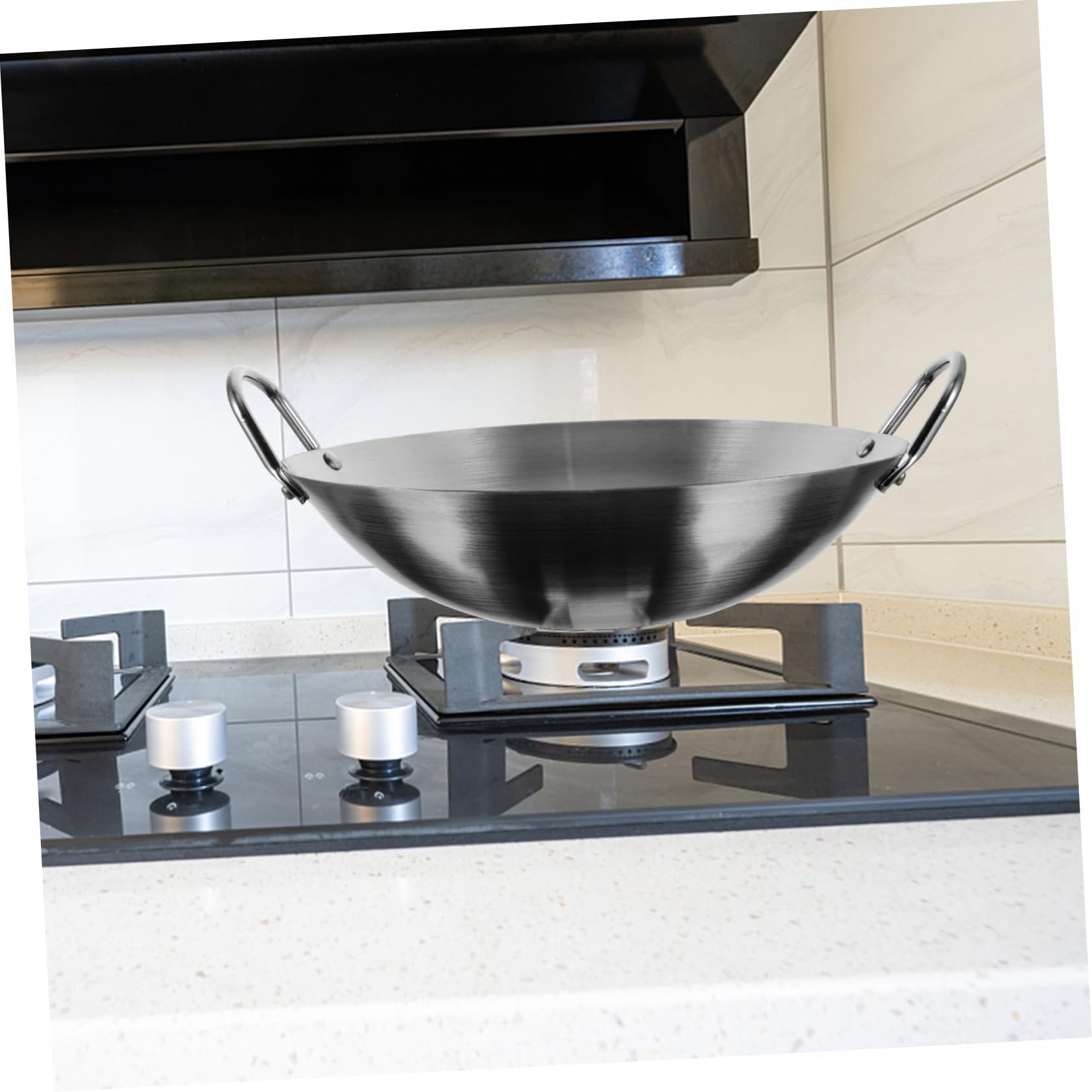 Wok In Acciaio Inox Da 32 Cm Con Manico – Adatto A Tutti I Piani Cottura, Incluso Induzione, Per Uso Domestico E Ristorante