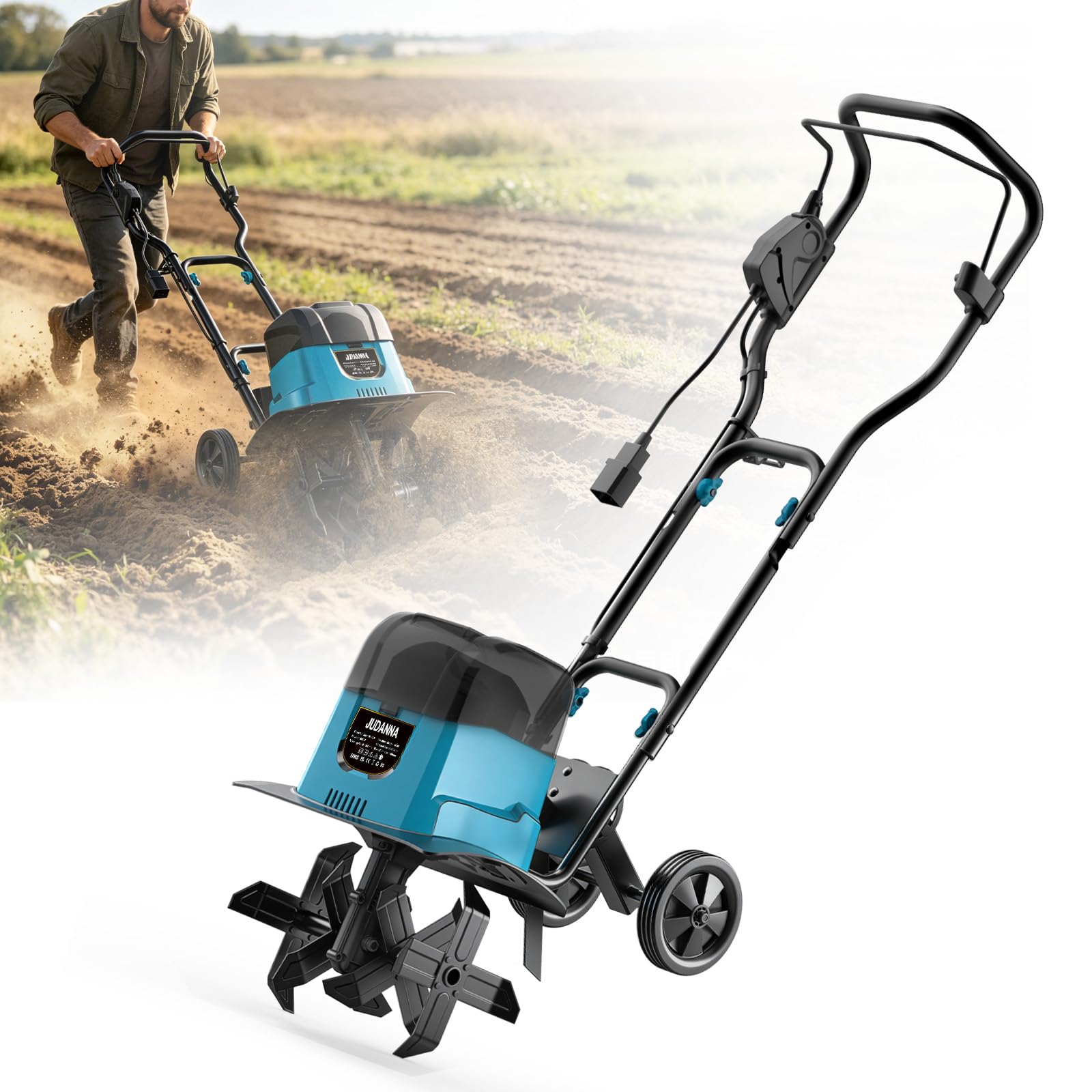 Batería de jardín para Makita batería de 18 V, fresadora eléctrica de jardín, motoazada, 36 cm de ancho de trabajo, 18 cm de profundidad de trabajo, motor sin escobillas de 1600 W (sin batería)
