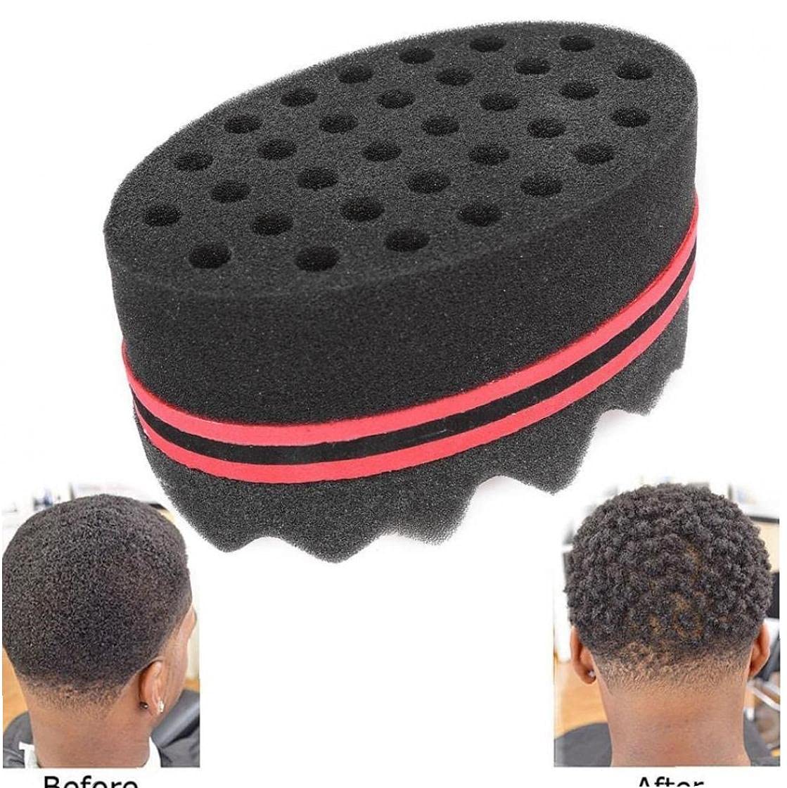 Tossper Black Hair Sponge Brush Twists Dread Afro Coils Hair Curl Brush Hair Brush Sponge Holes Barber Hair Twist Sponge For Twists Curls