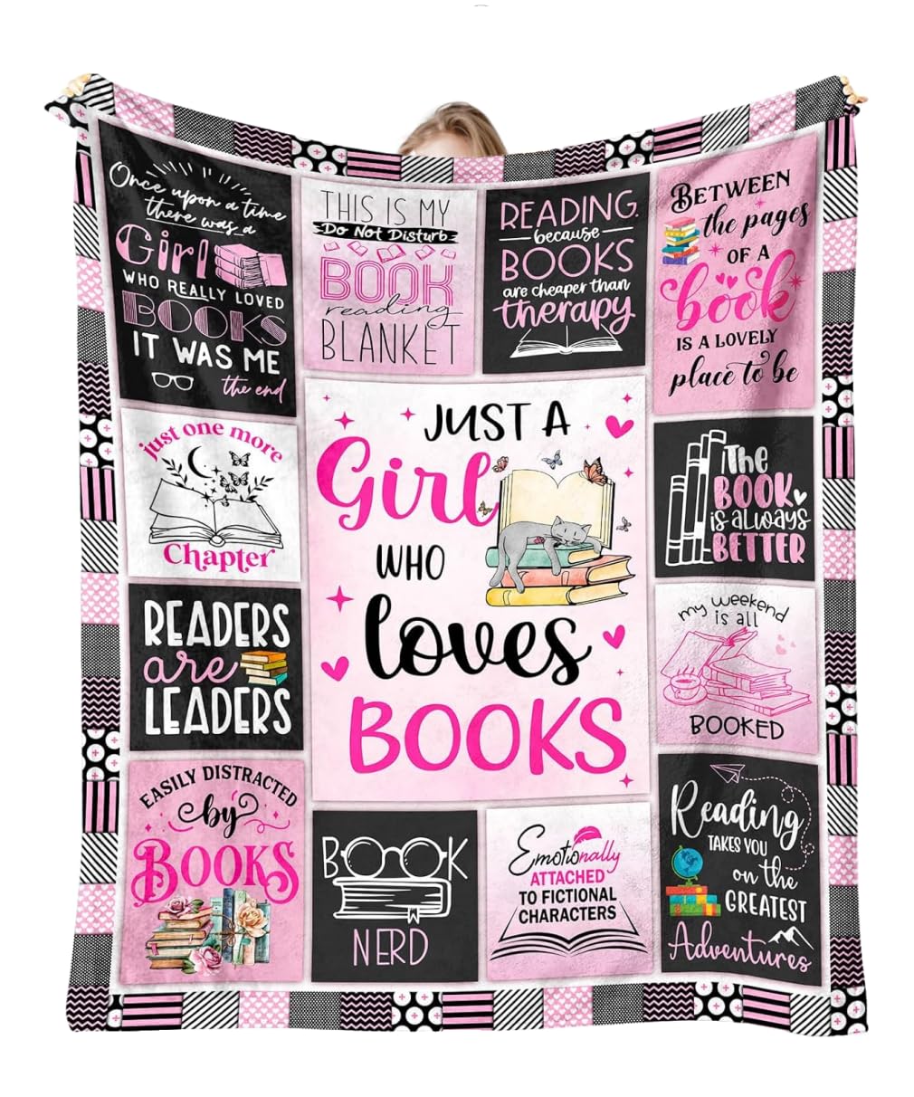 Enthusiasm Women's Light Book Lovers Gifts, Book Blanket, Reading Blankets, Gifts For Readers Book Lovers Book Club Gifts For Readers Throw Blankets (130X150cm)