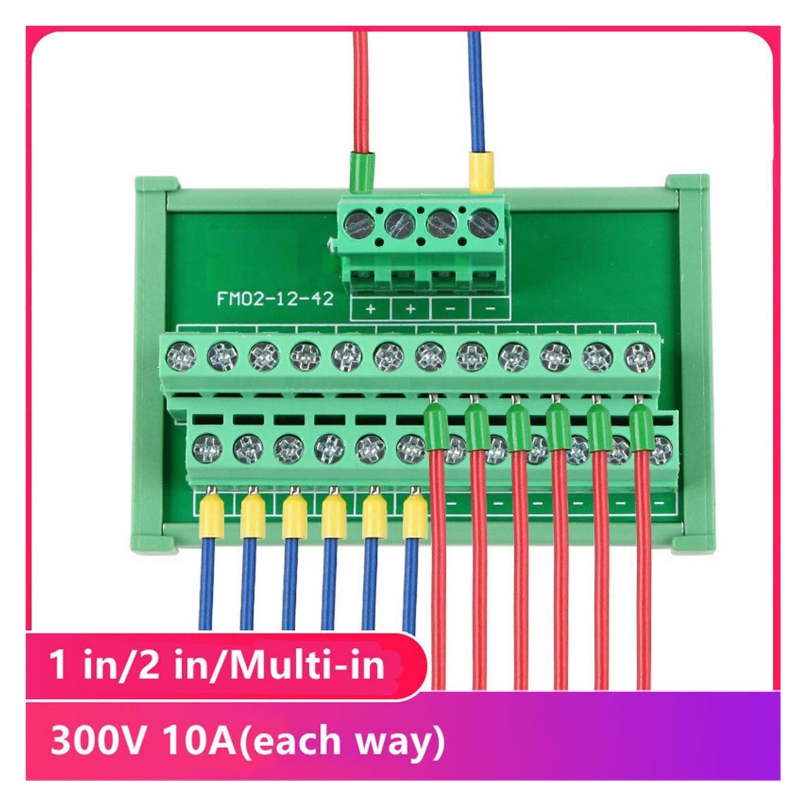 Bloc distribution DIN à vis, séparateur PCB multi-E/S