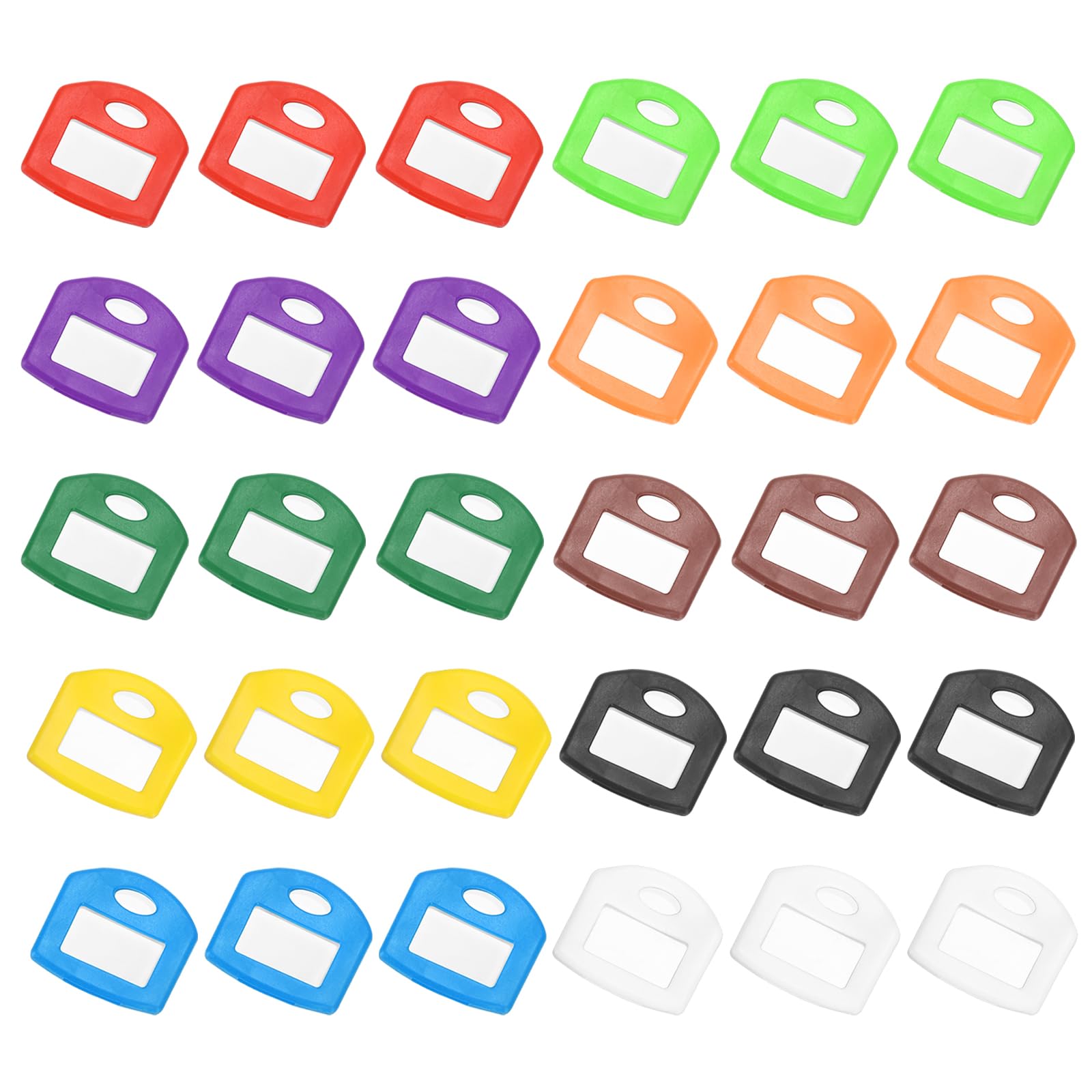 PATIKIL 50 Pcs Key Cap Covers, Silicone Rubber Square Colored Key Ring Identifiers Color Coded Label Tag Caps Markers Sleeve Protector for House Office, 10 Colors