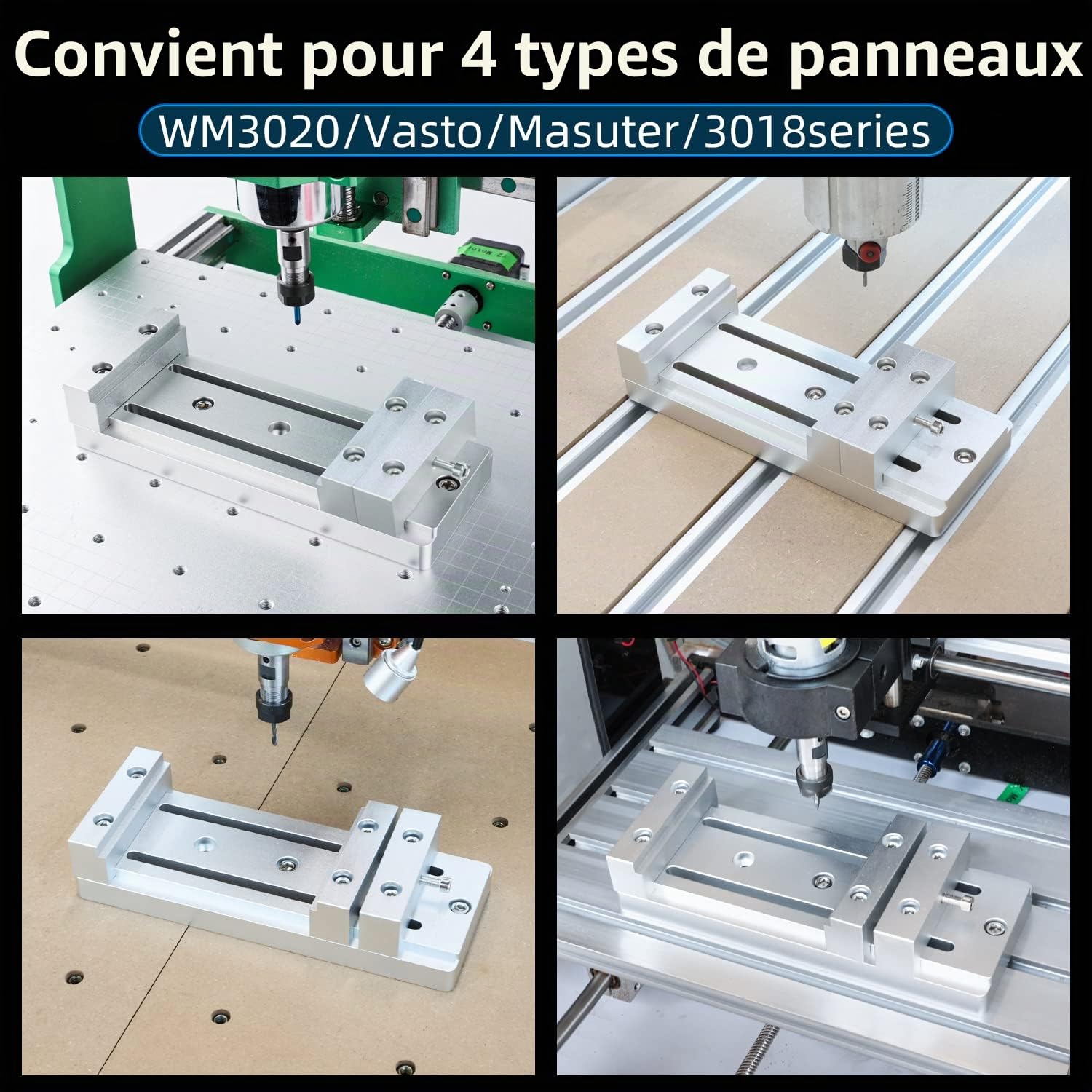 Mini étau d'établi à profil bas en aluminium pour fraiseuse CNC FoxAlien Masuter PRO, Masuter 3, Masuter 3S et XE-PRO