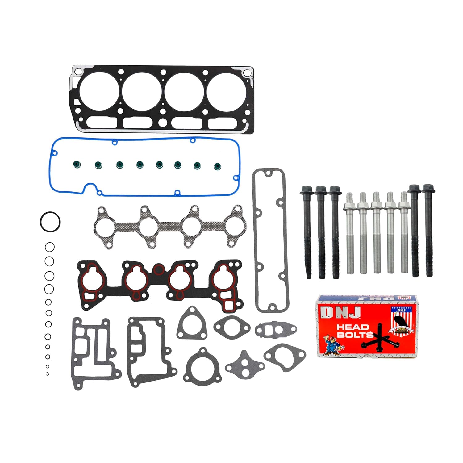 DNJ HGB329 Cylinder Head Gasket Set with Head Bolt Kit for 1994-1997 Chevrolet GMC Isuzu Hombre S10 Sonoma 2.2L L4 8V OHV 2190cc