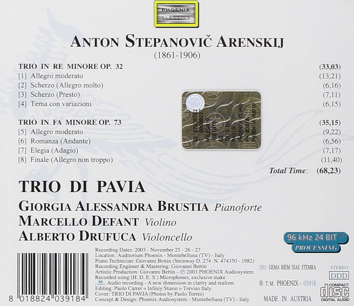 Trio Per Pianoforte E Archi Op.32,