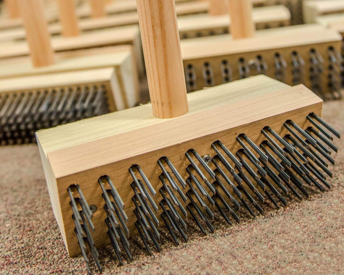 Double Head Grill Brush with 24" Wood Handle