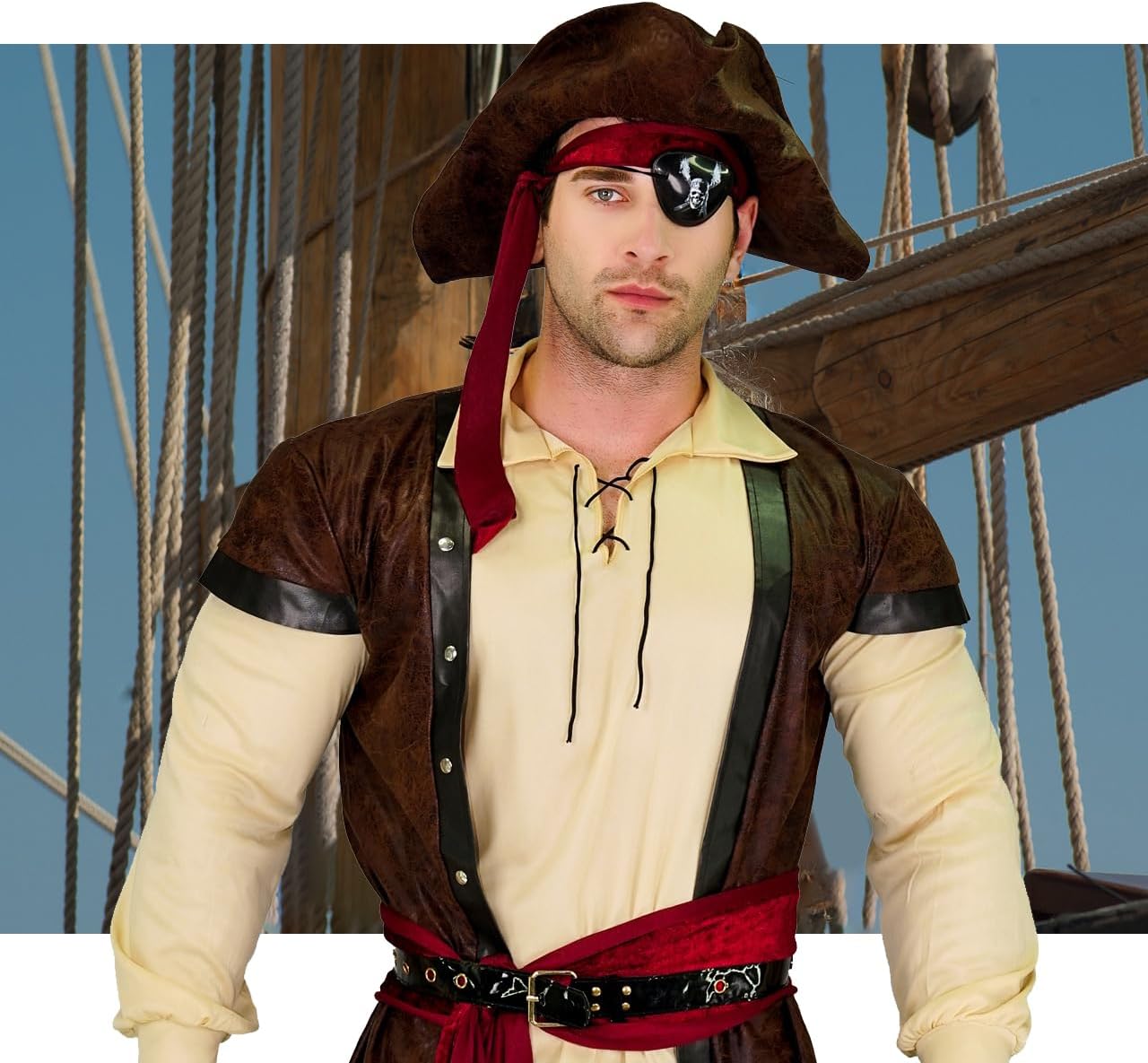 flatwhite Man's Rustic Pirate Costume - Image 6