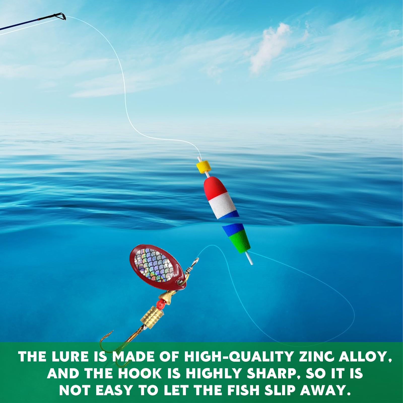 10 Piezas Señuelos Pesca Artificial Señuelos Spinning Cebo Señuelos de Pesca Cucharillas de Pesca Kit de Metal con Ganchos y Caja para Trucha Perca Lucio Salmón Bass