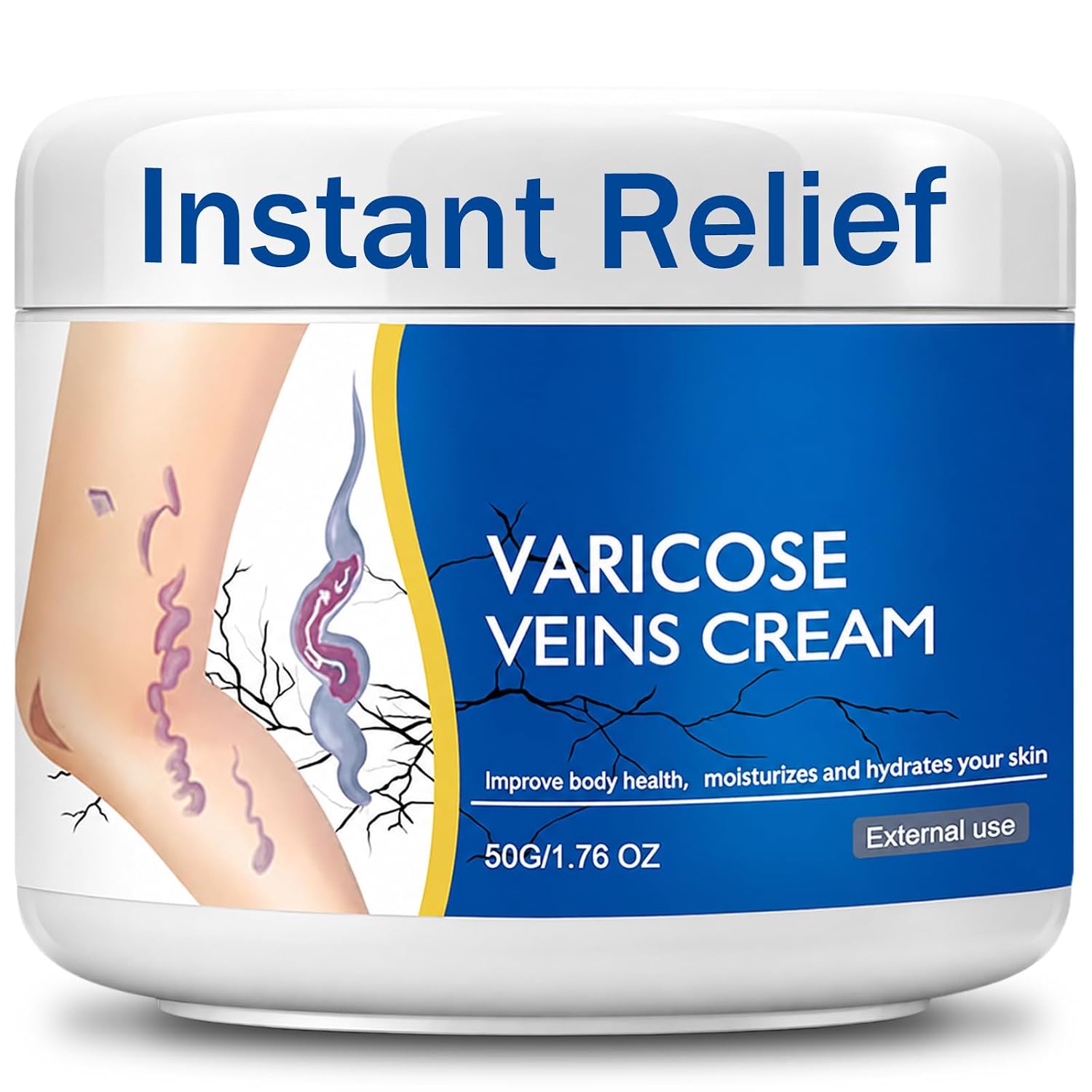 Varicose Veins Cream, Spider & Varicose Veins Treatment for Legs, Gentle Natural Ingredients, Relieves Heavy Leg Fatigue, Refreshing Non-Sticky Skin Care,1Pack