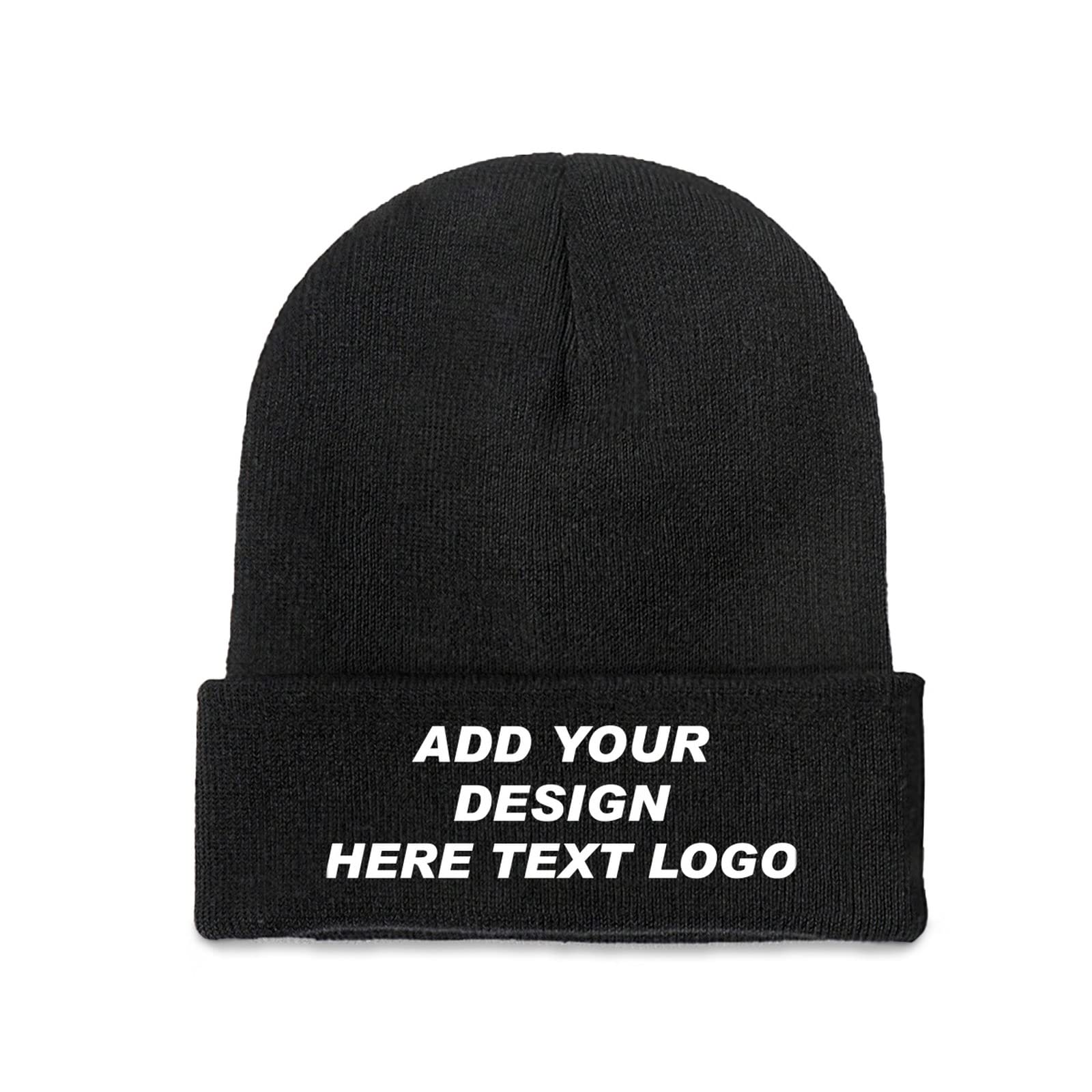 Custom Beanie Your Design Here Personalized Beanie Design Your Own Beanie Black