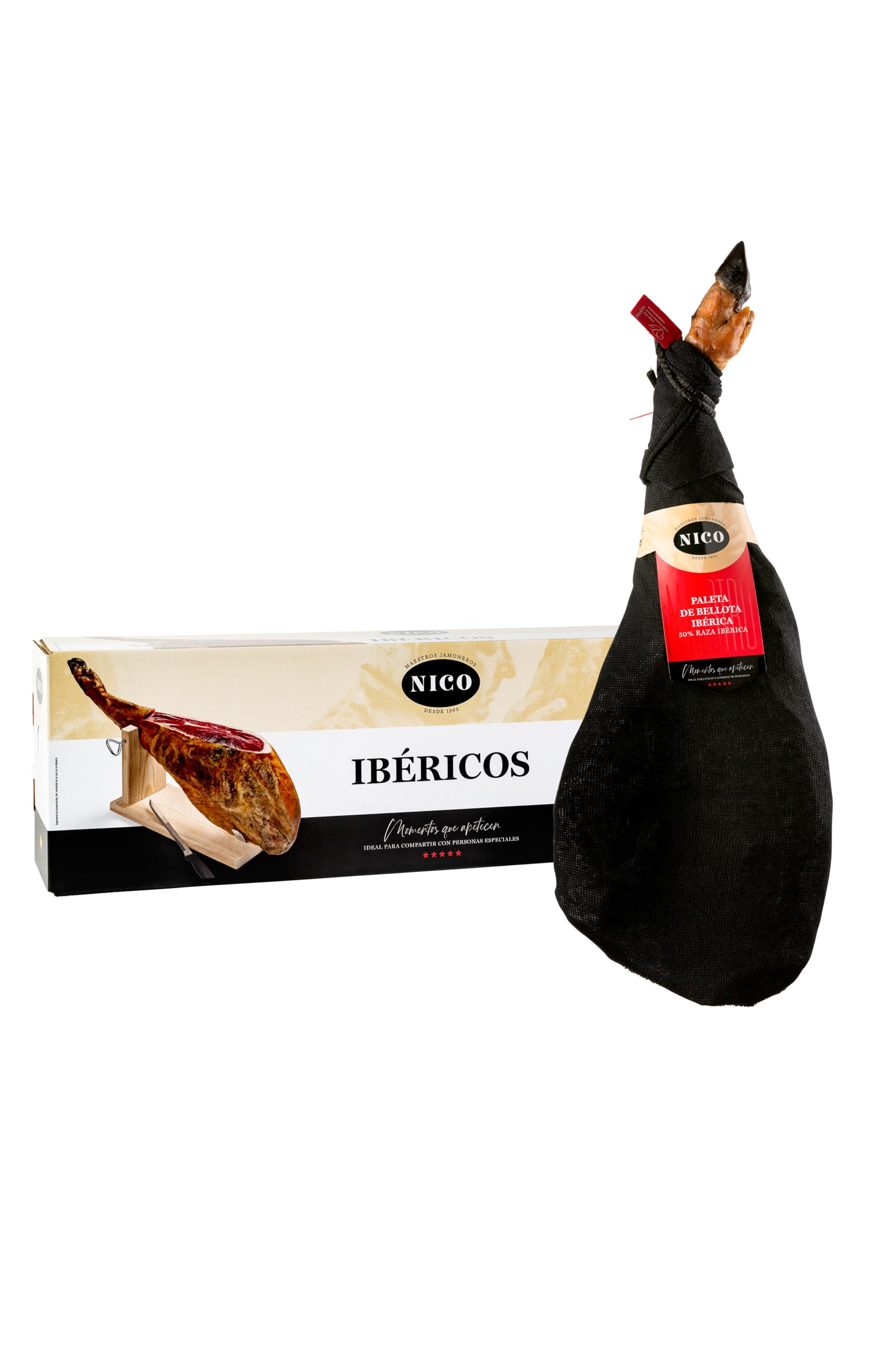 Nico Jamones - PALETA DE BELLOTA IBÉRICO 50% IBÉRICA Curación mínima 36 meses - Cerdos raza 100% ibérica