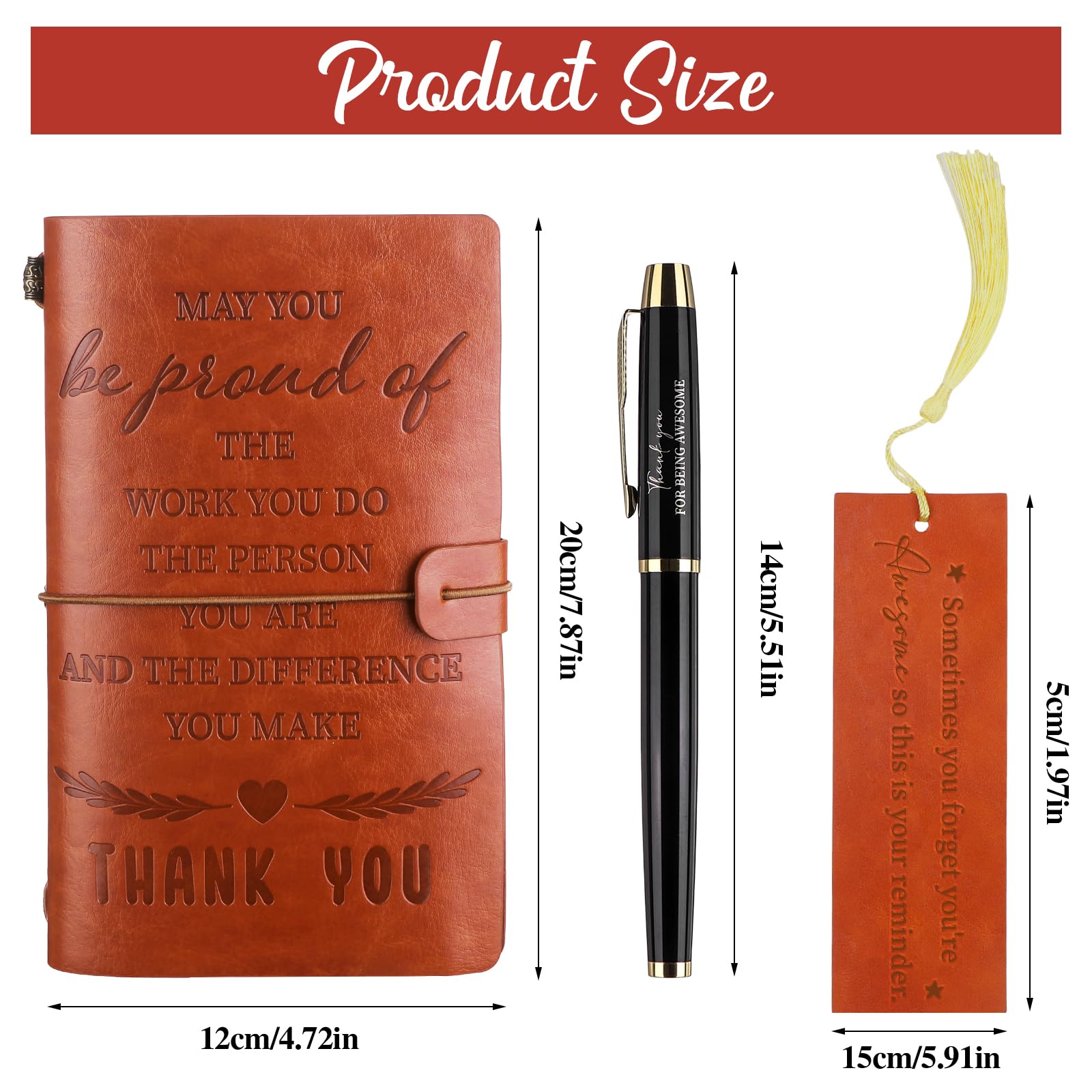 Augenstern 3 Pcs Motivational Notebook Inspirational Gift Pen Positive Card Employee Appreciation Gift Bulk Employee Gifts Thank You Gifts for Colleagues Volunteer Teacher Coworker Nurse Team - Image 2