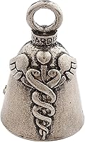 Vista 52 de Guardian Bell Good Luck Bell w/Keyring & Black Velvet Bag Motorcycle Bell Lead-Free Pewter Made in USA
