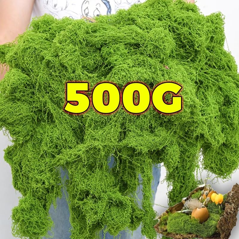 Césped de Musgo Verde Artificial Eterno, Mini Paisaje, Hierba Falsa, Manualidades DIY, habitación, jardín, Plantas, Decoraciones for macetas(500g)