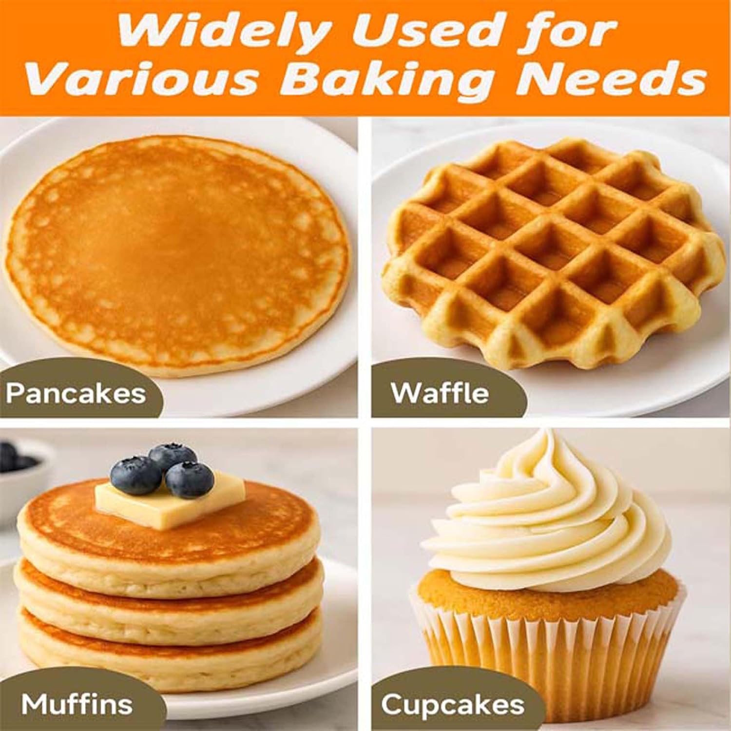 Pancake Batter Mixer and Dispenser Set of 2 with Mixing Balls, 500ml Silicone Squeeze Bottle for Pancakes, Waffles, Crepes, Muffins, Qatayef, Cupcakes with Spatula and Brush