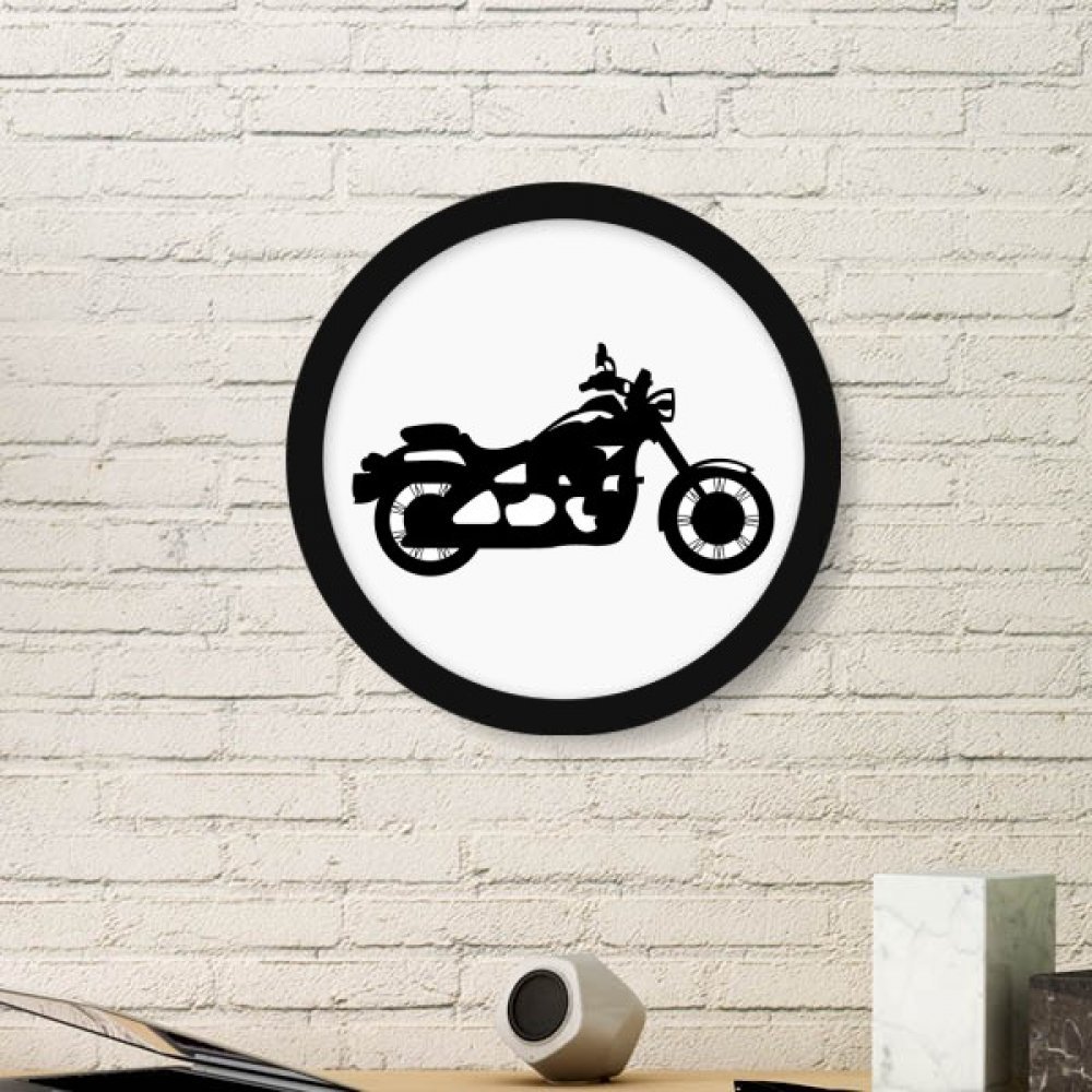 Cadre photo de moto rond noir pour habiller un mur blanc vide