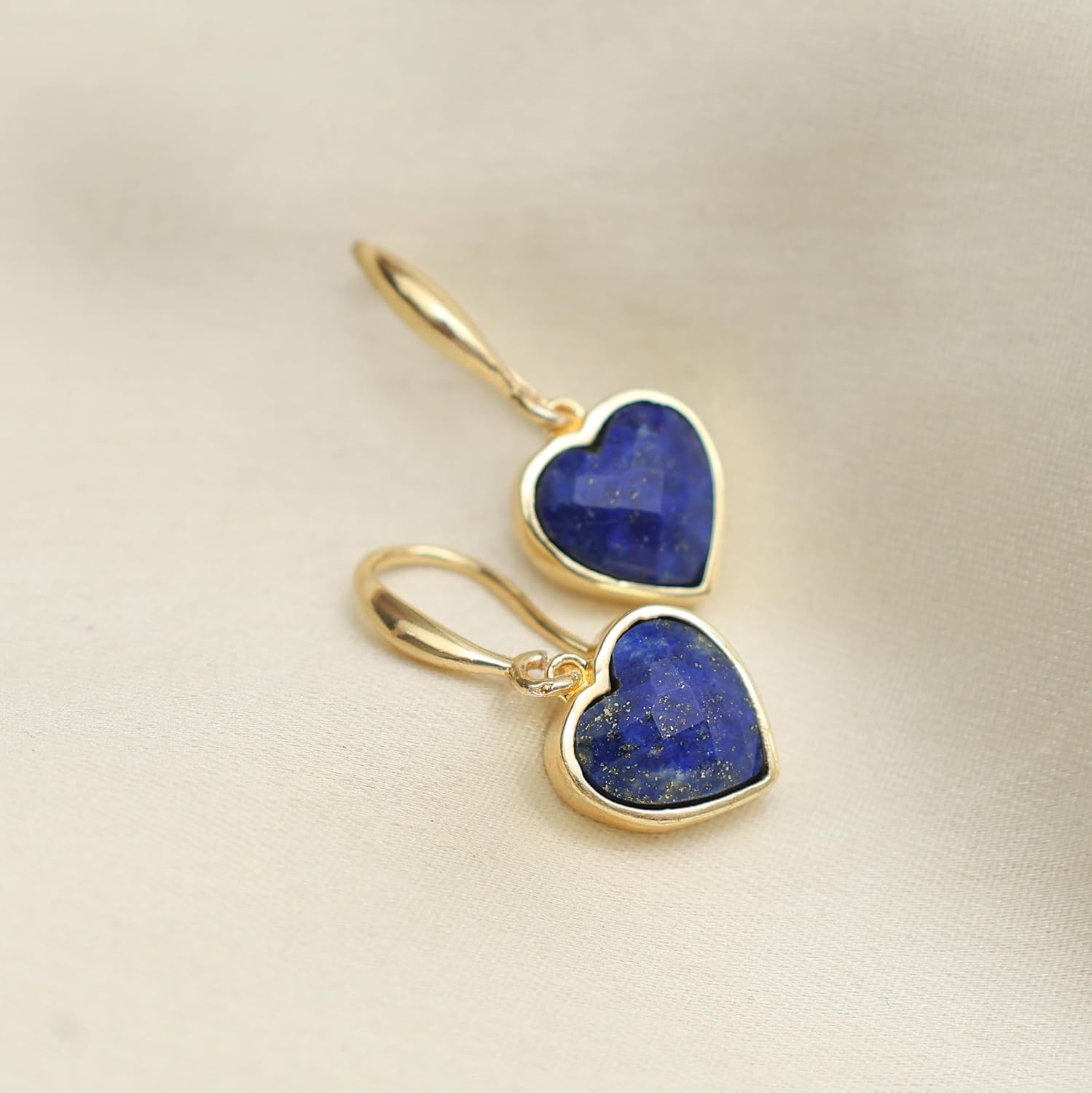 Gempires Heart Drop Earrings for Women – Gold Plated Dangle Gemstone Jewellery | Lightweight, Handmade, Hypoallergenic Gifts - Image 8