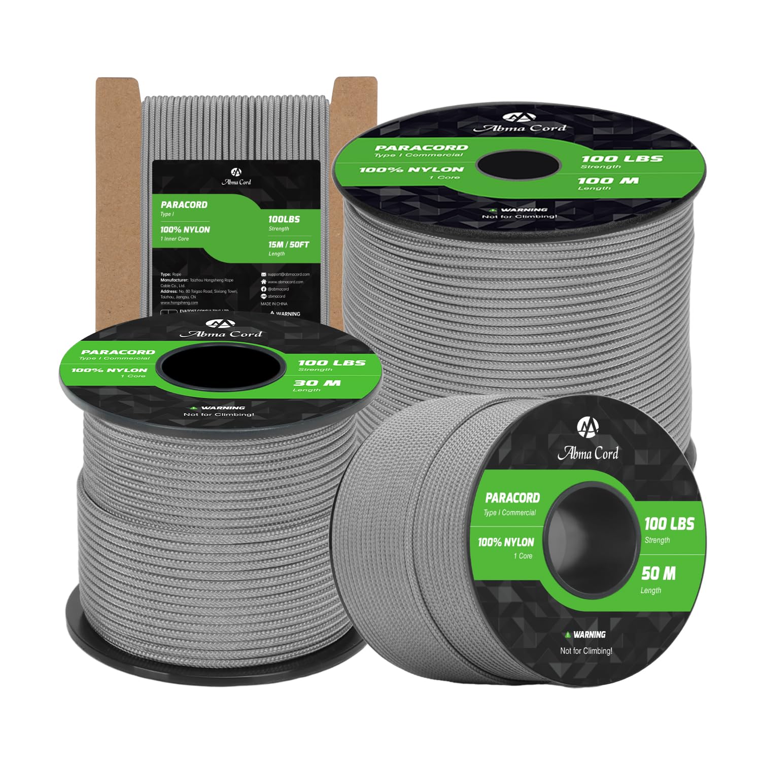 Abma Cord Paracord 2mm 15m 100% Nylon Rope 1 Strand Cord Type I String