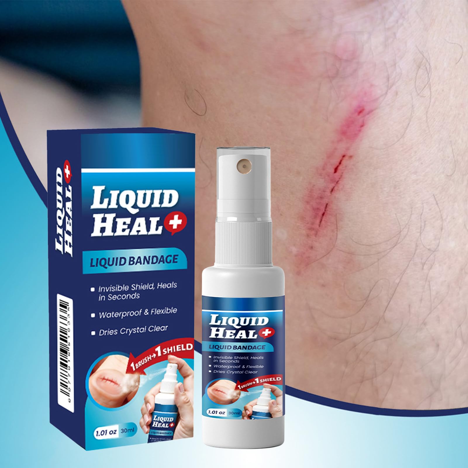 Vendaje líquido para la piel, spray impermeable para el cuidado de heridas, apósito adhesivo rápido para rasguños menores, cortes, rodillas, pies, protección de la piel, cuidado de la salud