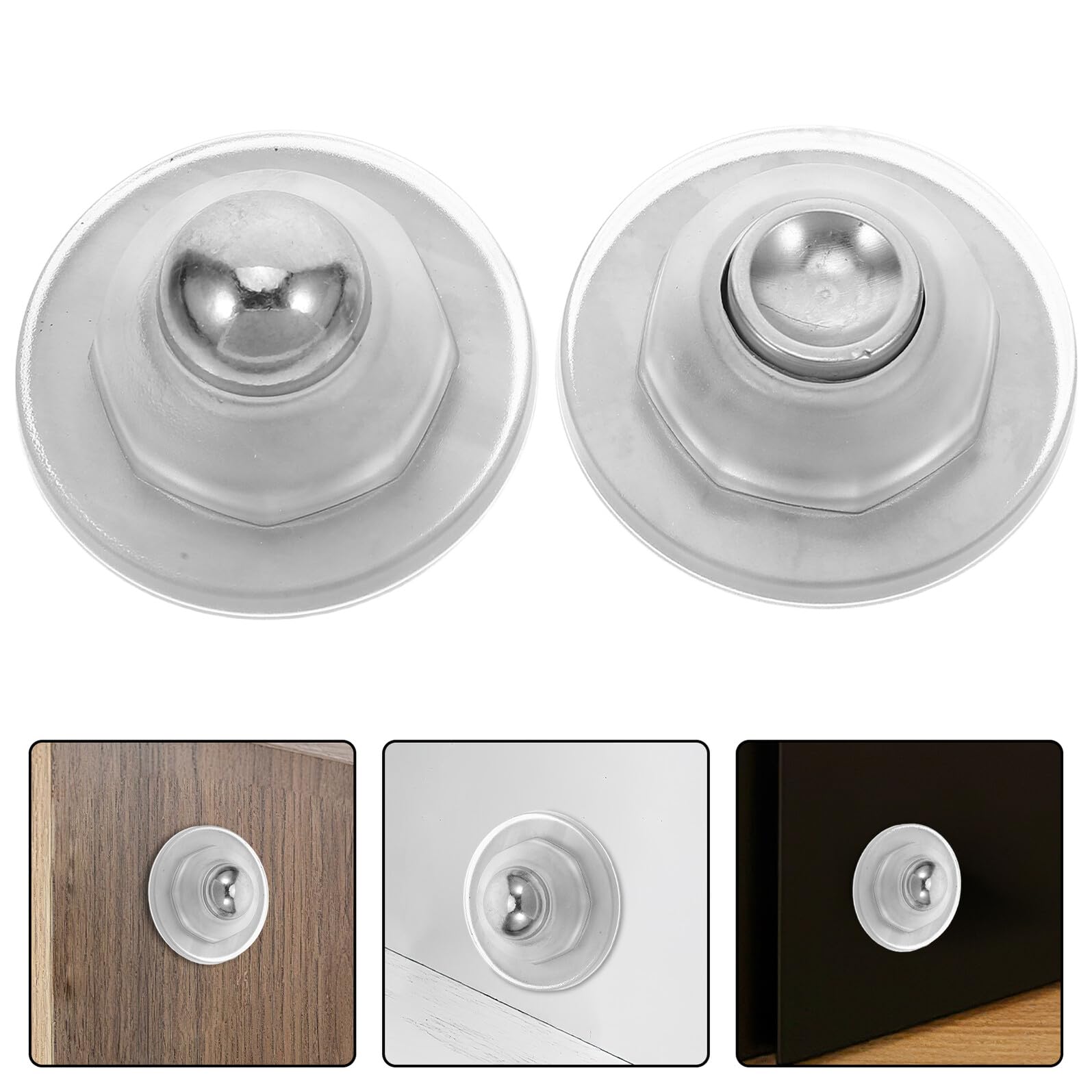 ABOOFAN 10 Juegos Tope de Puerta Magnético de Silicona Transparente con Adhesivo Doble Cara Protector Silencioso Anticolisión para Hogar Oficina Camper y RV