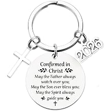 Confirmation Gifts for Teen Boys 2026 - Confirmed in Christ Catholic Bible Verse Keychain, Religious Faith Based Christian Accessories for Men Women