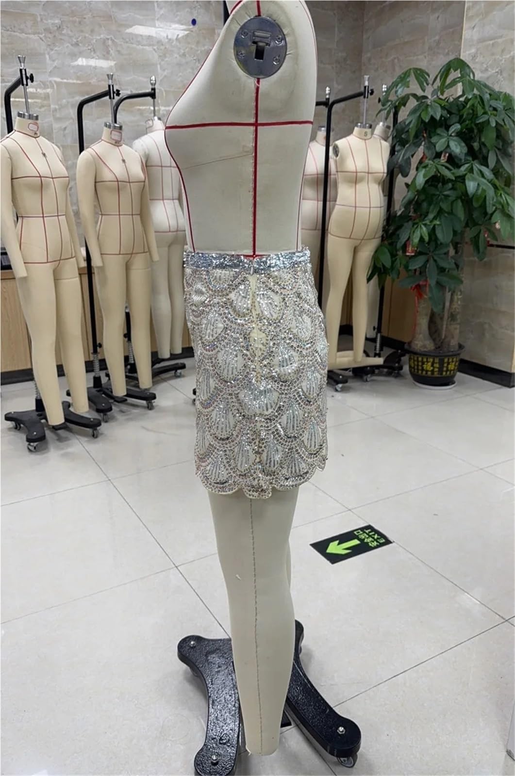 Gonne con Paillettes for Donna Chic Casual Summer Party Clubwear Moda Femminile a Vita Alta A-Line