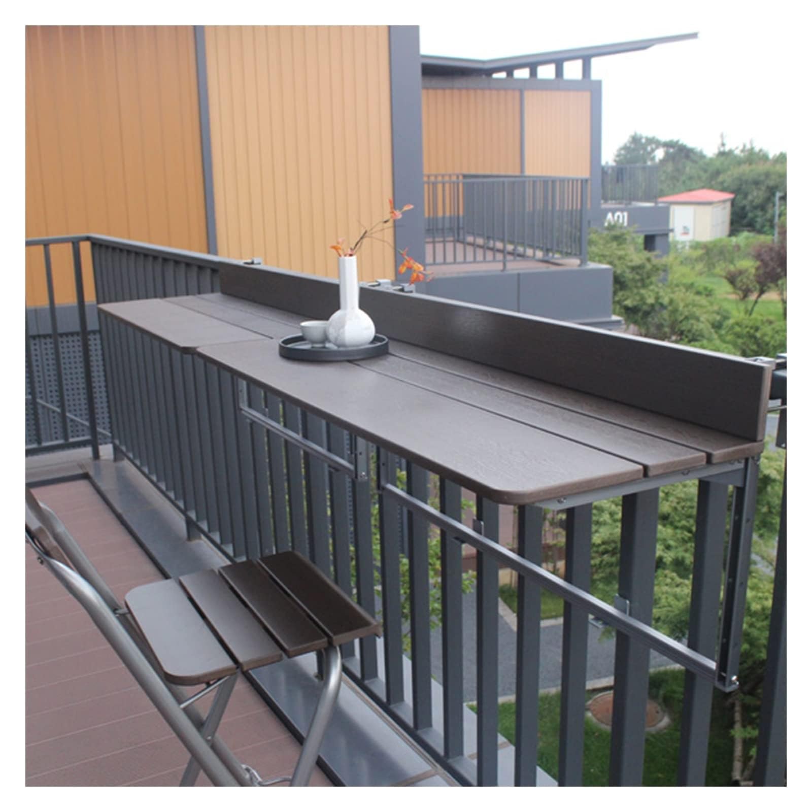 Générique Table Balcon Suspendue métal Ajustable étanche Pliante