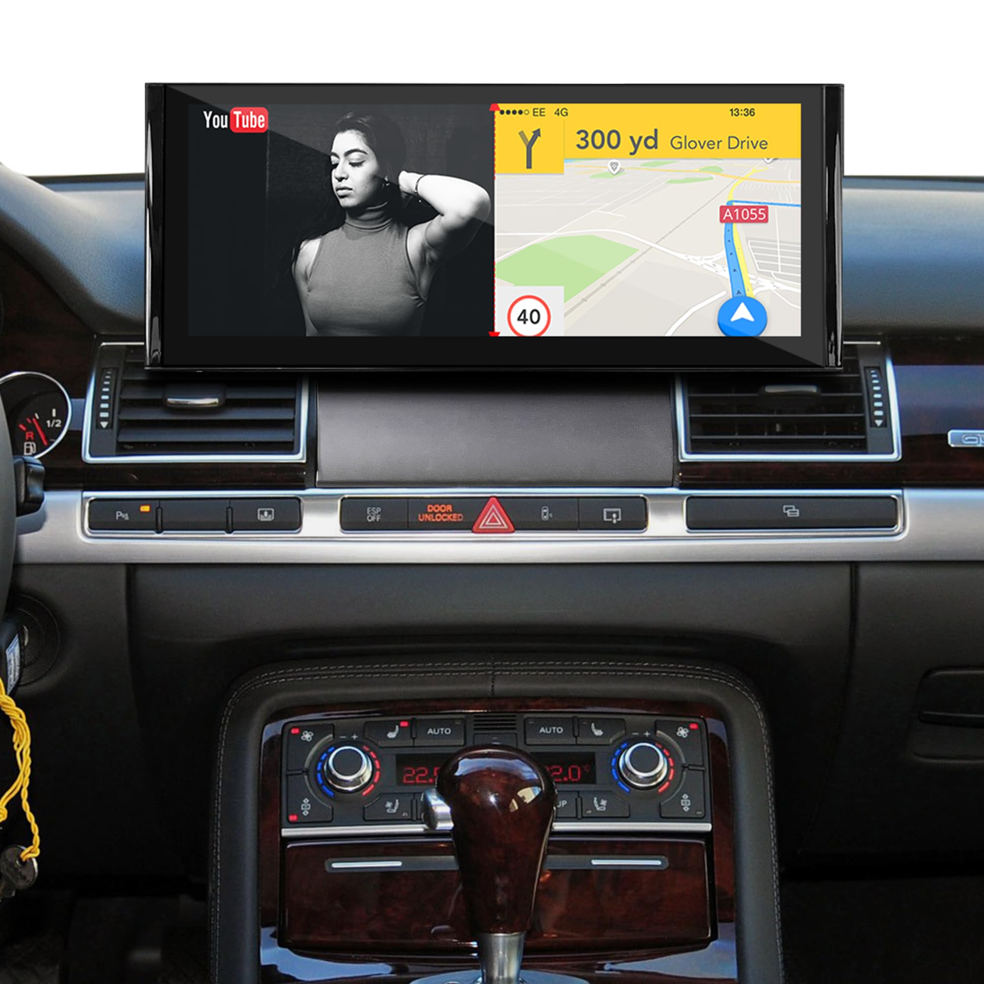 12,3-calowy ekran Android do Audi A8 S8 RS8 D3 MMI 3G, bezprzewodowa CarPlay, Android Auto, lustrzane odbicie ekranu, podzielony ekran, Wi-Fi, nawigacja, muzyka, kamery samochodowe, aplikacja, Netflix