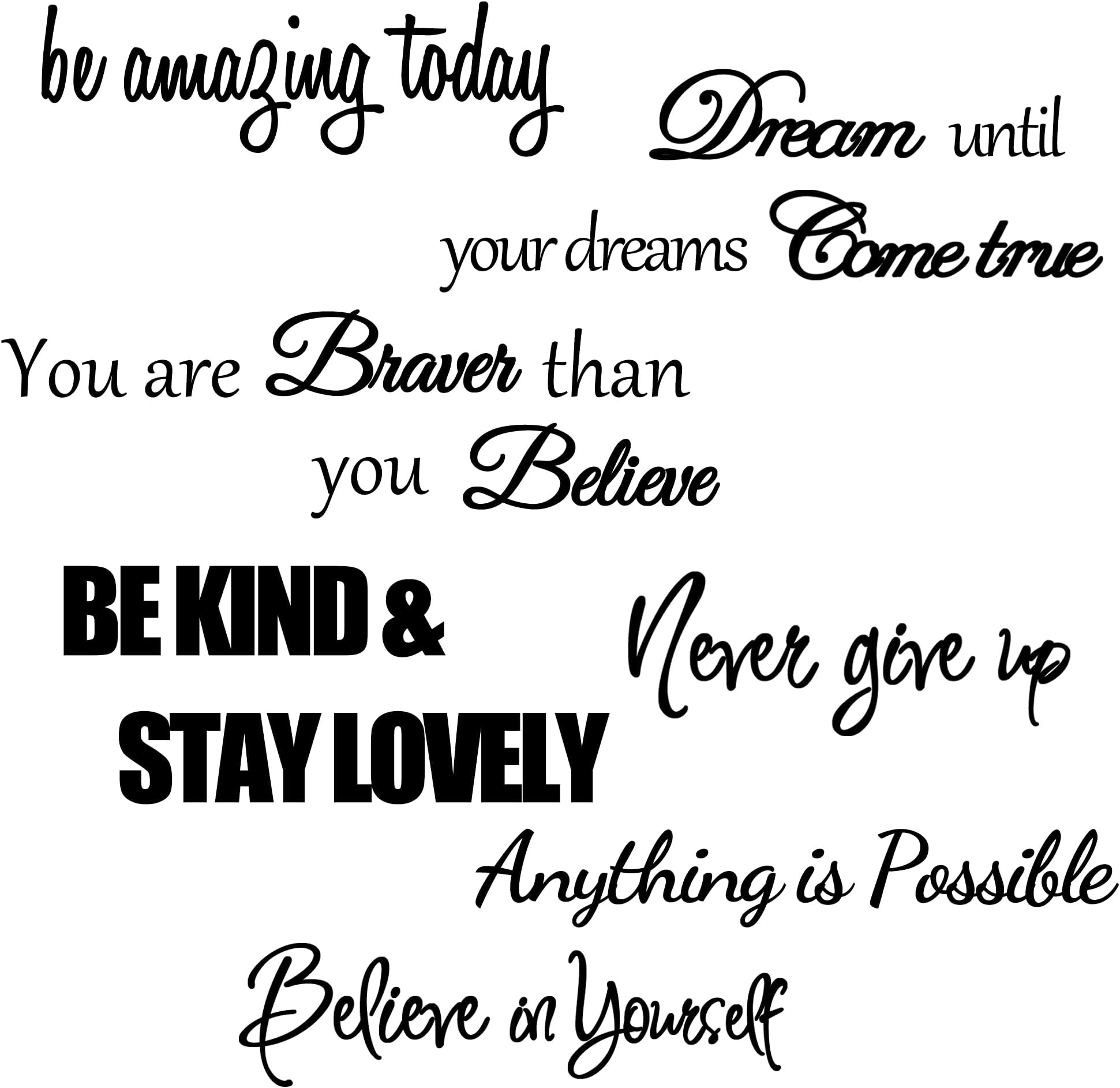 Inspirational Quotes Wall Decals Peel and Stick