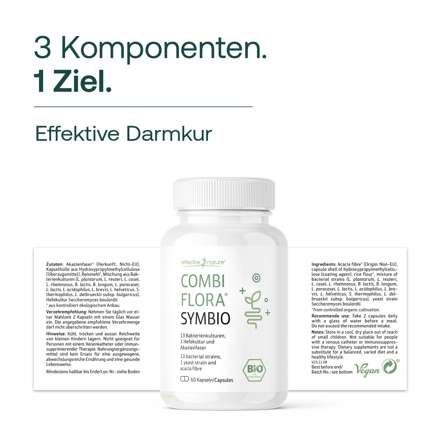 SIMPLE CLEAN - Sanfte Darmreinigung und effektive Entwicklung der Darmflora mit Natural Detox Zeolith, Combi Flora SymBIO und Psylliumschalen (4-Wochen-Darmkur)