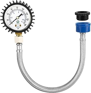 Medidor de presión de agua de red – 0-11 bar / 0-160 PSI – Medidor de prueba de presión de suministro de agua de red con conector de grifo de manguera – Herramienta de fontanería para el