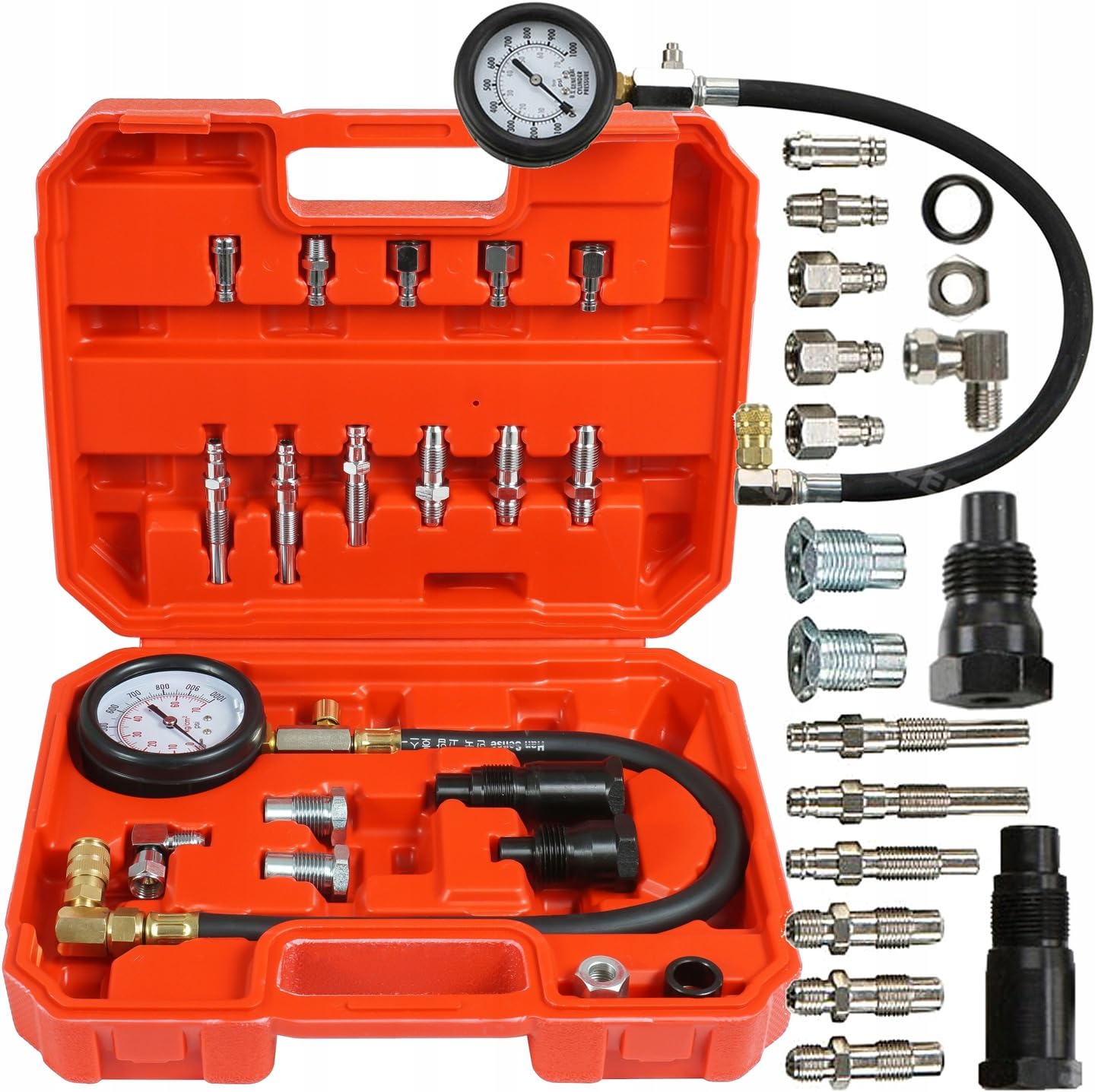 Kit Tester Compressione Diesel 70 Bar, Set Adattatori Universali per Motori Auto, Furgoni e Camion TDI HDI