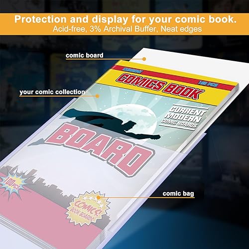 Miniatura 10 de KKU 200 bolsas de cómics actuales, bolsas de cómic transparentes de 7.2 x 10.5 pulgadas, fundas de cómics sin ácidos para almacenamiento de cómics.