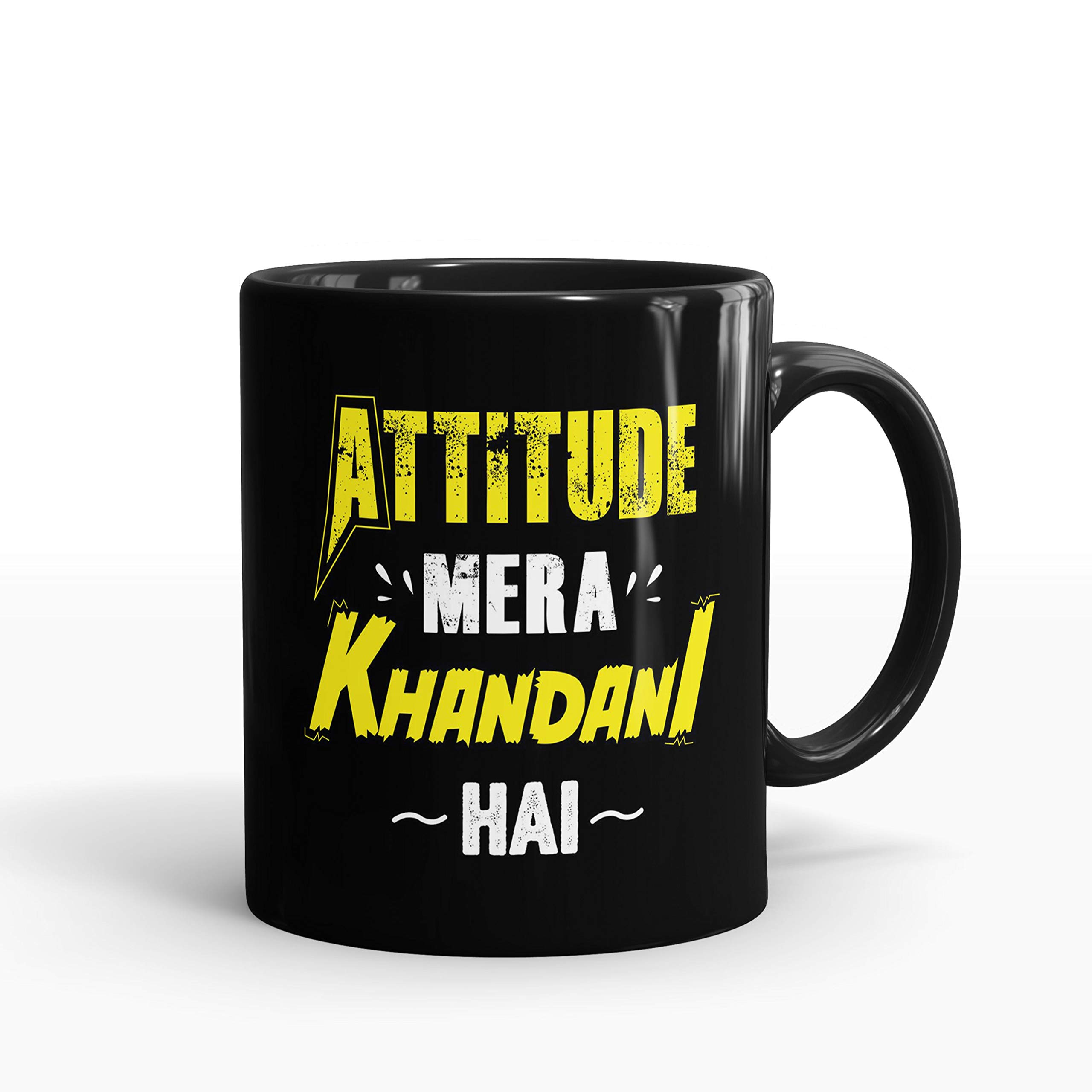 Ceramic Attitude Quotes Coffee Mug - 1 Piece, Black, 330ml (A081)