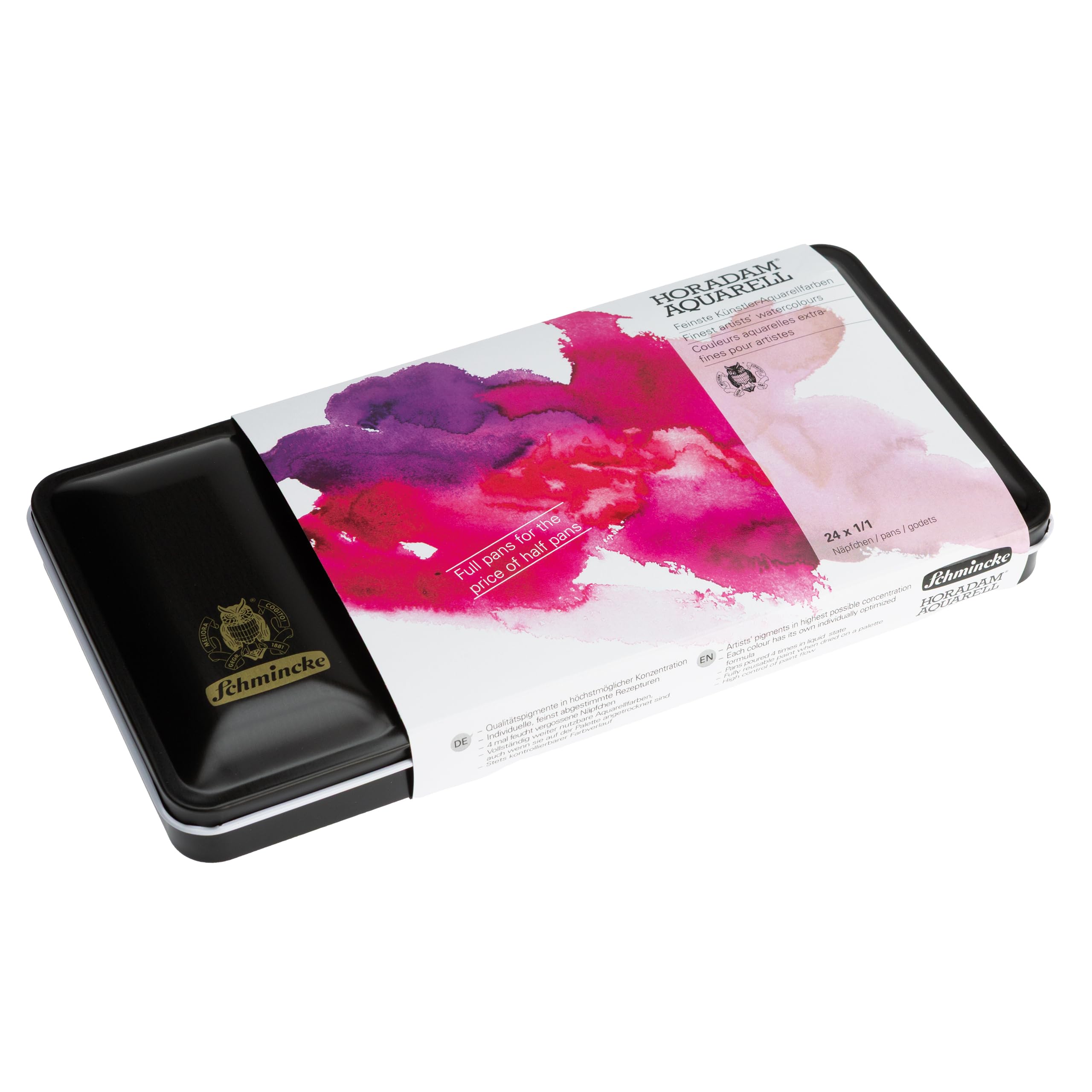 Schmincke HORADAM AQUARELL Farbkasten mit 24 x 1/1 Näpfchen, 74 677 097
