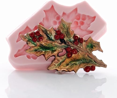 Miniatura 7 de Holly Leaf - Molde de silicona flexible, fondant, caramelo, chocolate, apto para alimentos, arcilla polimérica, molde de resina, epoxi y mucho más
