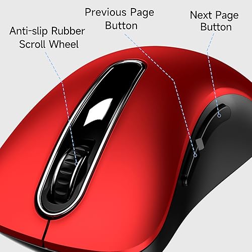 Miniatura 3 de memzuoix Ratón con cable, ratón USB para computadora de 1400 DPI, mouse óptico móvil de diseño ergonómico con cable de 5 pies para laptop, PC,