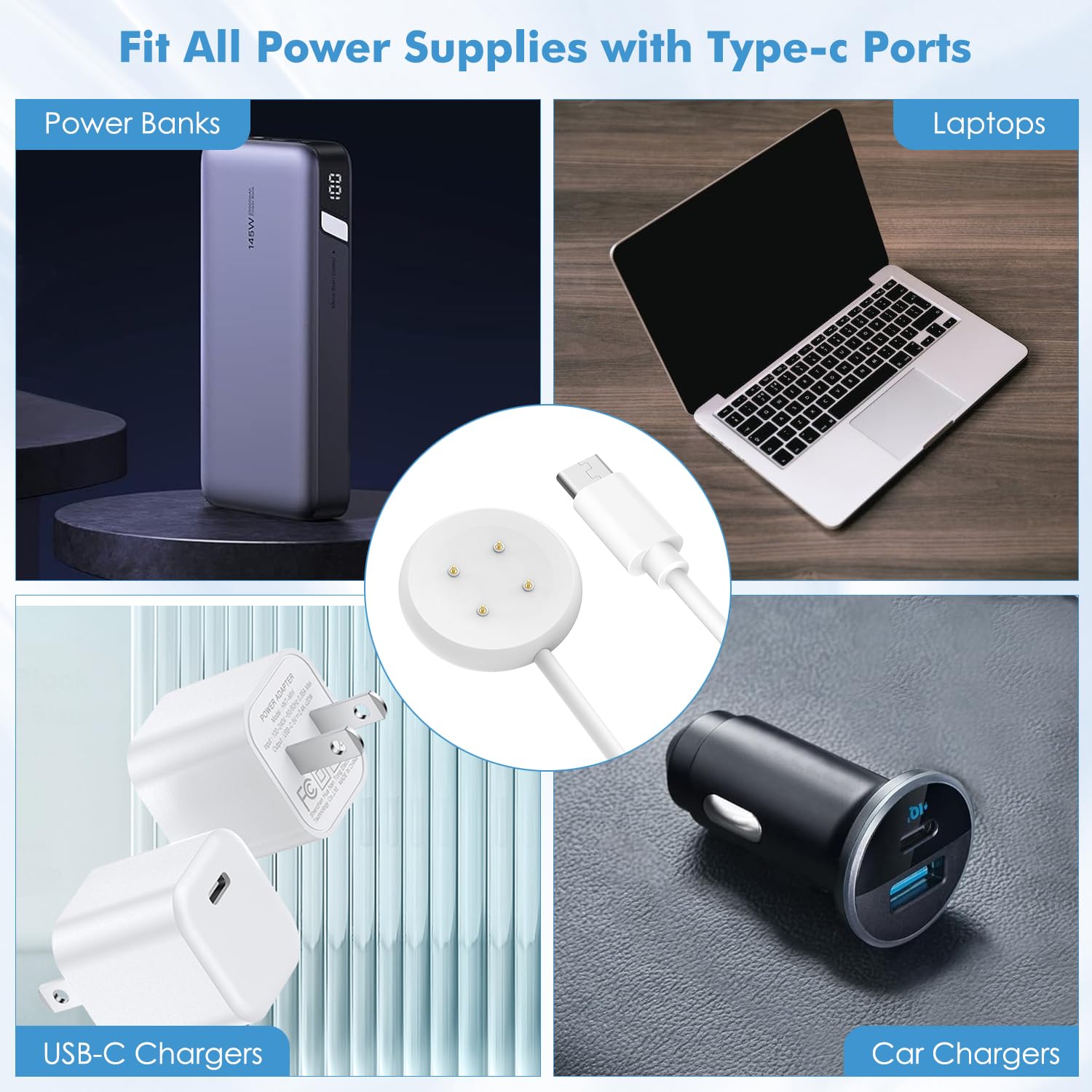 Cavo Ricarica Magnetica Per Google Pixel Watch 3/2 E Fitbit - 3.3Ft, Tipo-C, Compatibile Con Versa4/Sense2 - Foto 7